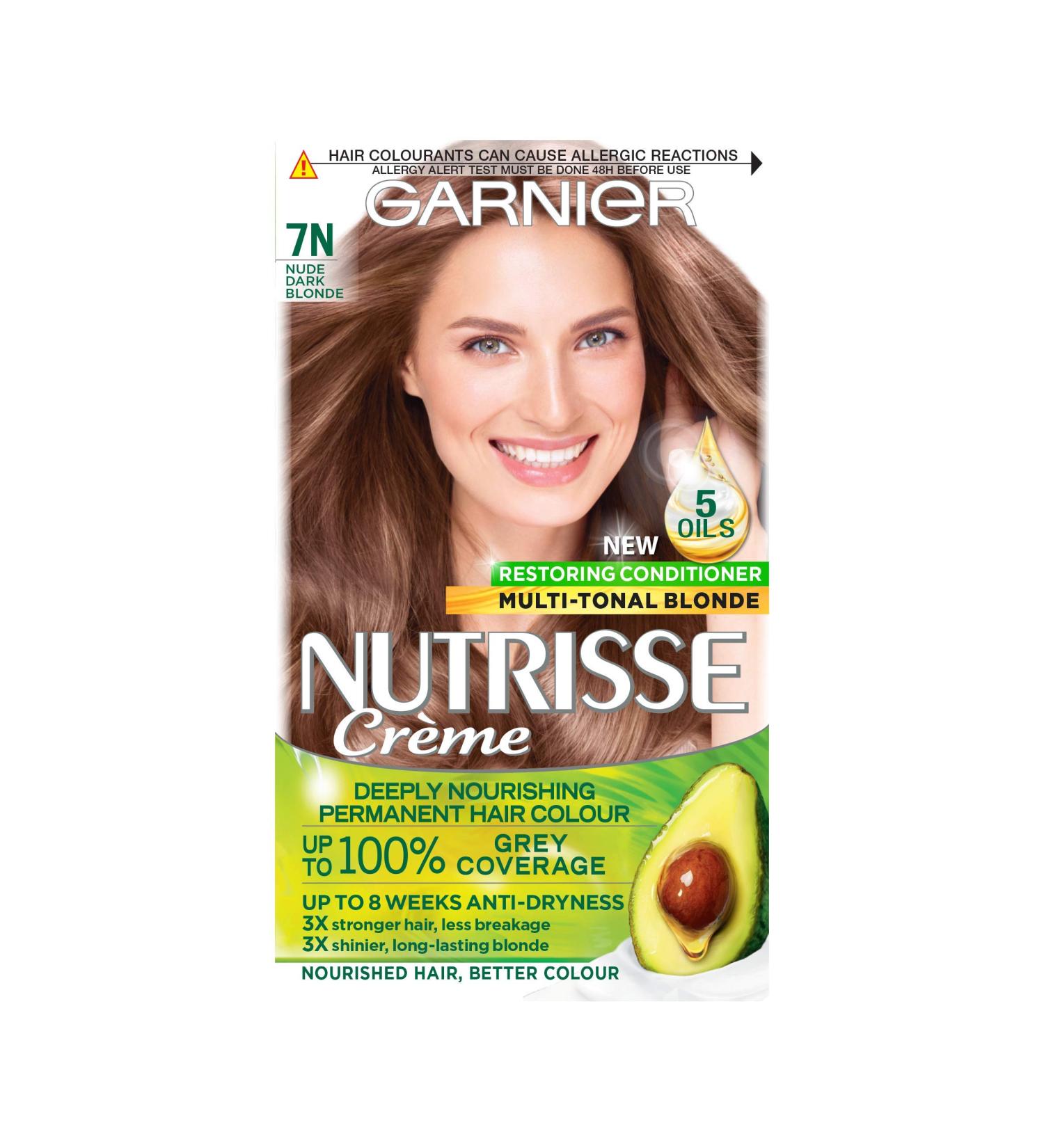 Garnier Nutrisse 7N Nude Dark Blonde Hair Dye - Natural-Looking Color for All Hair Types - Buy Online on GoSupps.com