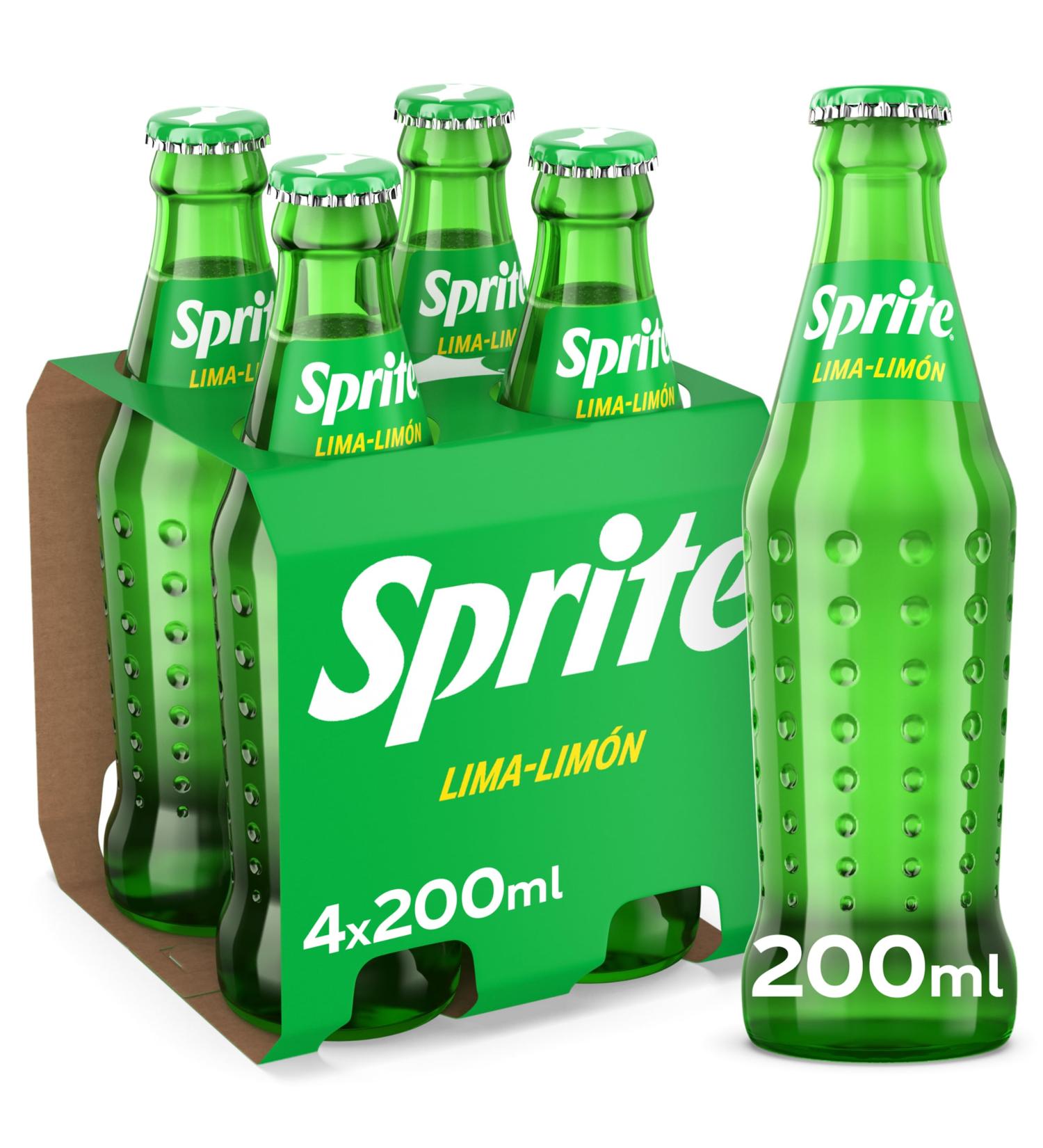 Sprite Lime, Low Sugar & Calorie, 4 Pack 200ml Glass Bottles