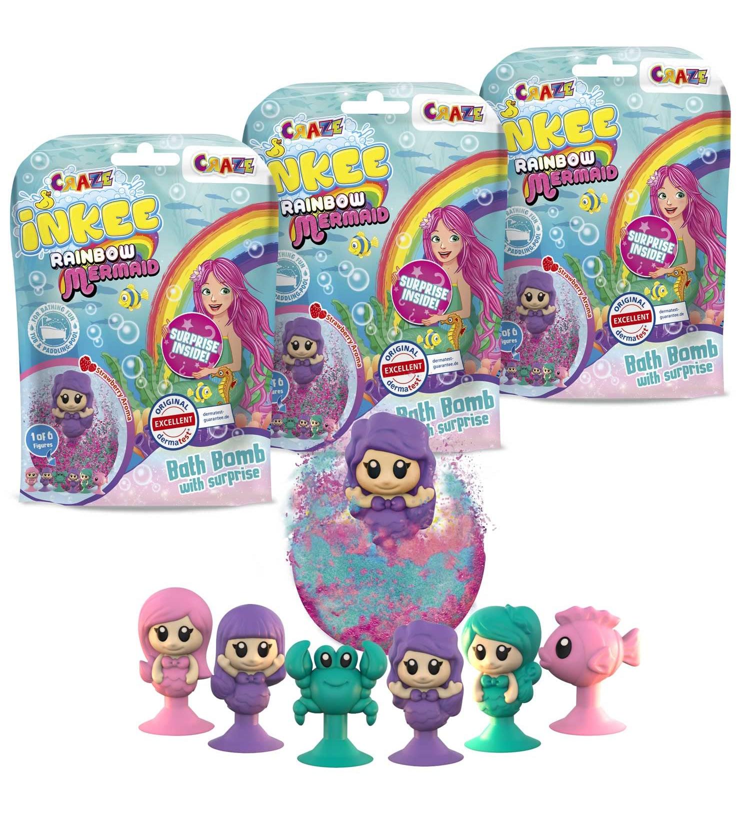 Inke Surprise Mermaid Bath Bombs Set - 3 Magical Kids Bath Balls with Surprise - Perfect for Bathtime Fun! - Buy Online on GoSupps.com