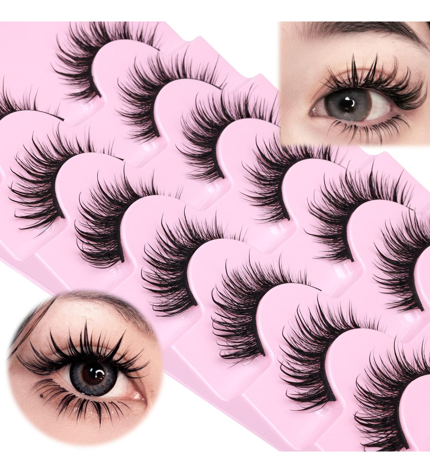 GVEFETIEE Manga Lashes - Natural Wispy Cluster Anime Mink Fluffy False Eyelashes Pack (7 Pairs) - Buy Online on GoSupps.com