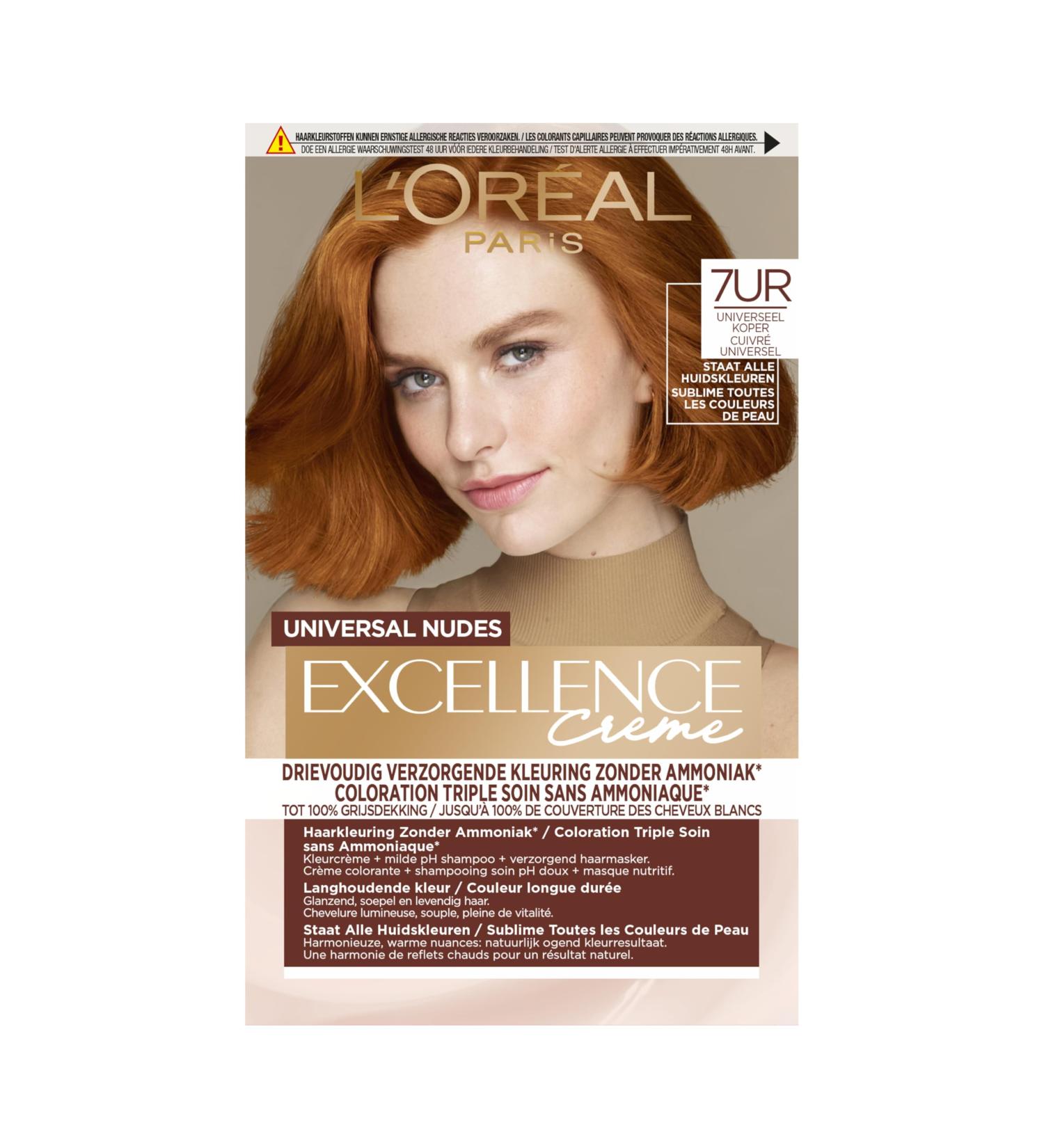 L'Oreal Paris L'Or al Paris Excellence Universal Nudes Universal Copper 7UR- Permanent Hair Color Ammonia Free