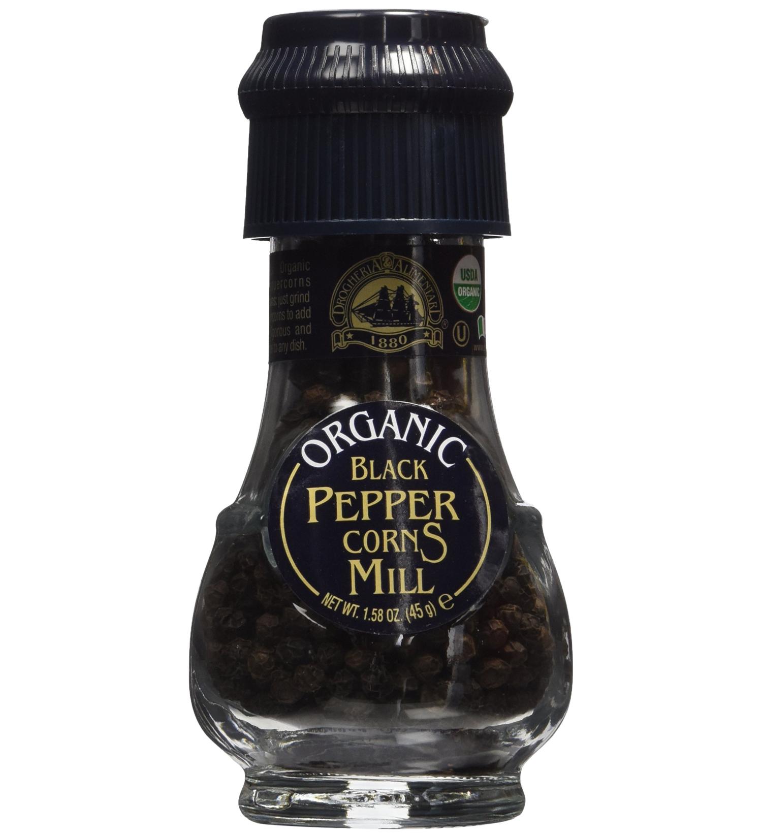 Drogheria & Alimentari Organic Black Pepper Corns Mill 1.59 oz - Pack of 2 - Buy Online on GoSupps.com