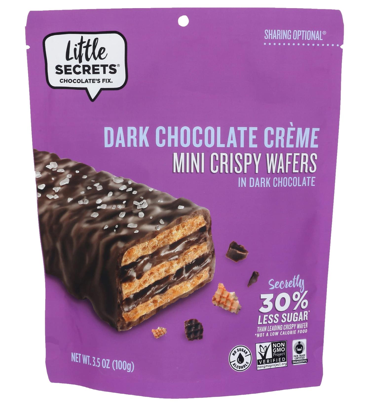 Little Secrets Dark Chocolate Mini Crispy Wafers with Sea Salt â€“ 10 Individually Wrapped Treats (3.5 oz) - Buy Online on GoSupps.com