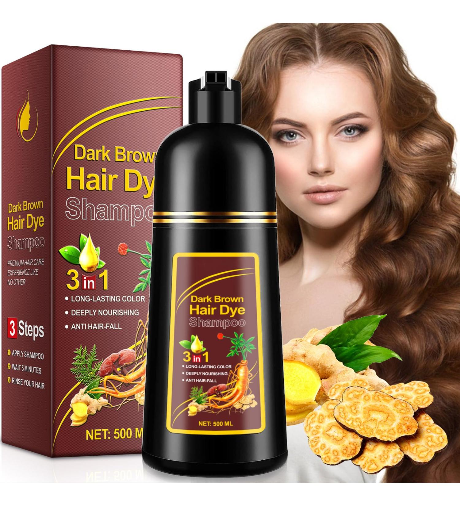  Generisch Dark Brown Herbal Shampoo for Grey Hair Coverage Natural Color for Men and Women - Buy Online on GoSupps.com