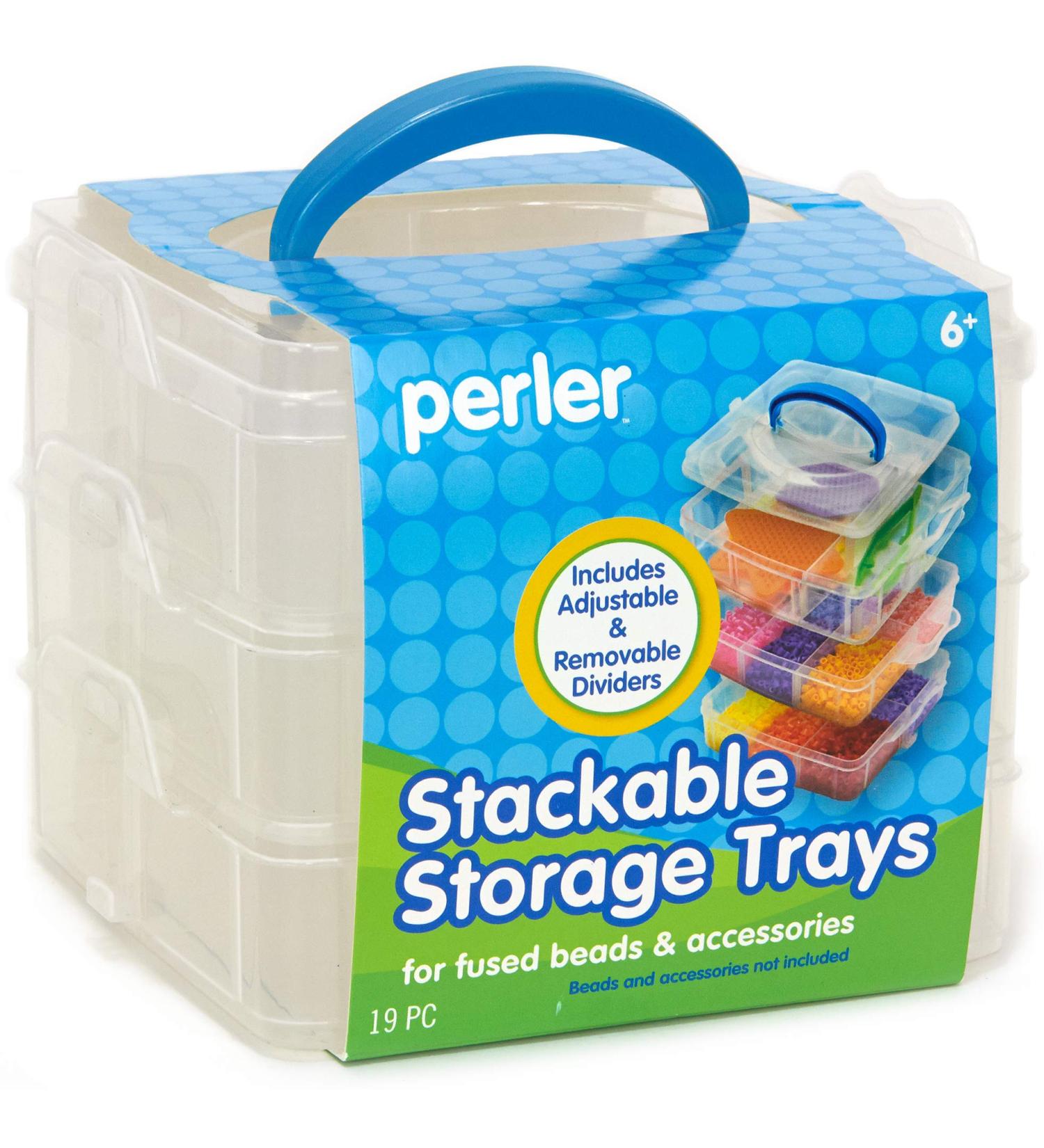 Perler Bead Large Organizer Stackable Storage Container 3pc Set | Square Bead Trays - Buy Online on GoSupps.com