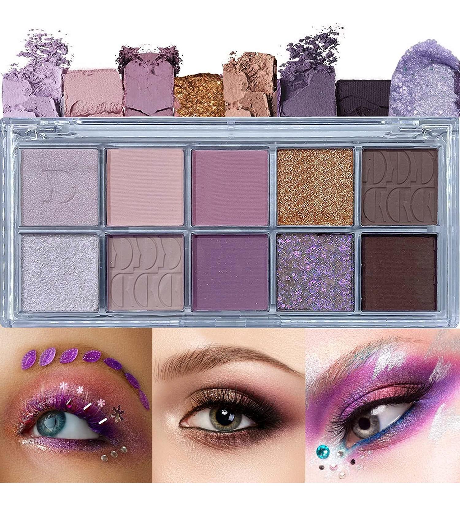 Metiplou 10 Colors Eyeshadow Palette - Matte Shimmer Glitter | Ultra-Blendable, High Pigment, Waterproof | Neutral Eye Makeup - Buy Online on GoSupps.com
