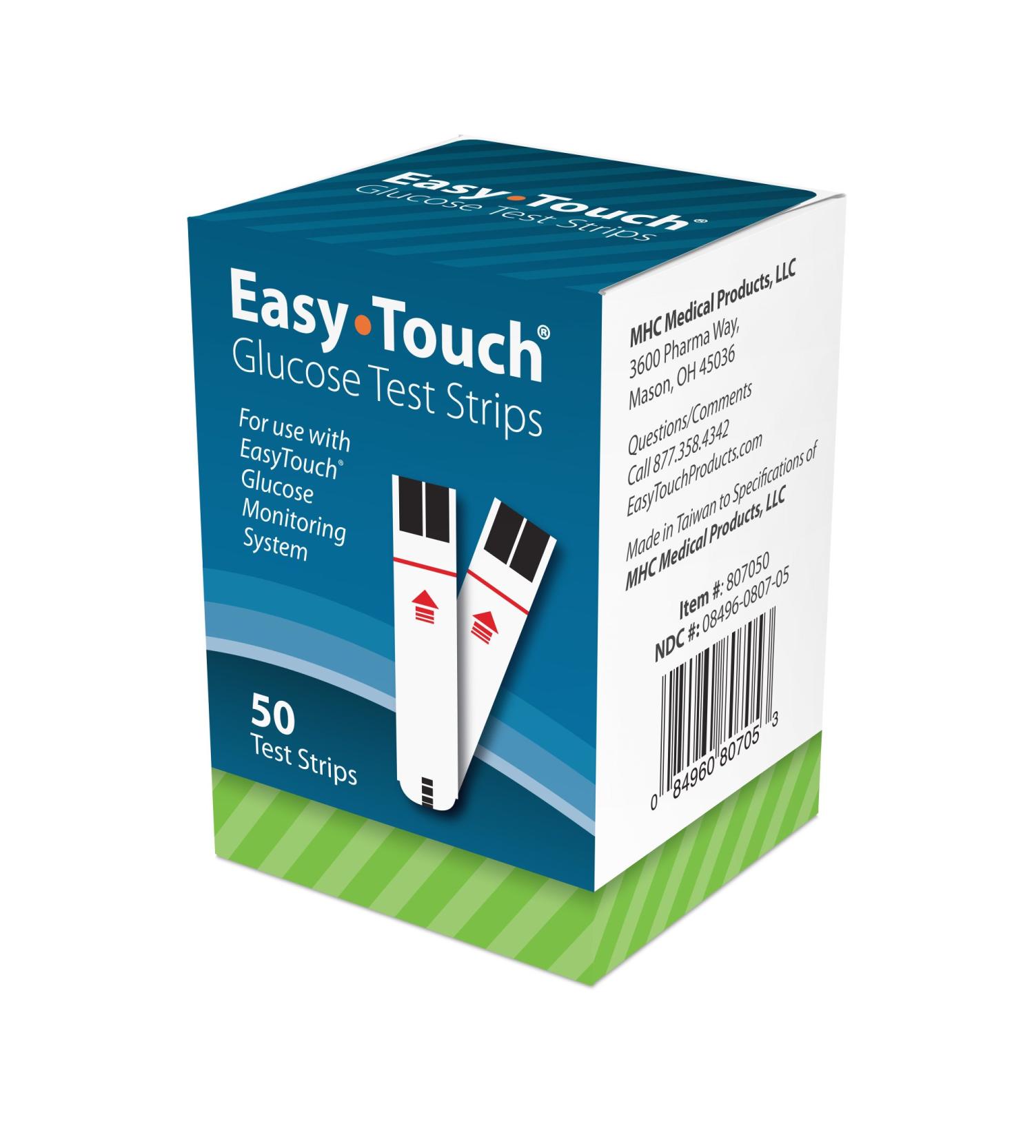 EasyTouch Glucose Test Strips 50 Ct - Accurate Blood Sugar Testing Supplies - Buy Online on GoSupps.com