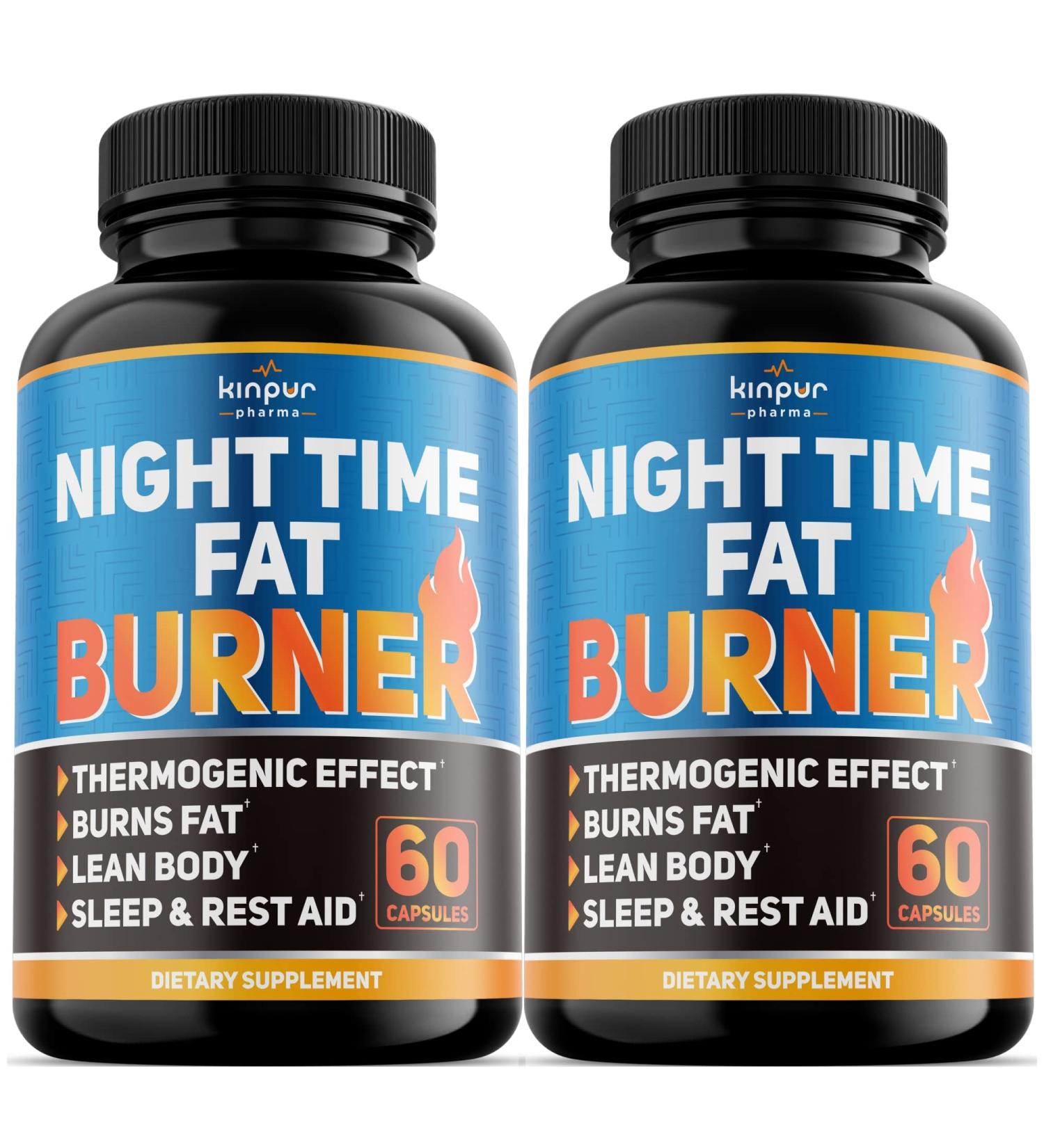 Night Time Fat Burner for Men & Women - Metabolism & Appetite Support - Weight Loss Pills - 60 Capsules (Pack of 2) - Buy Online on GoSupps.com