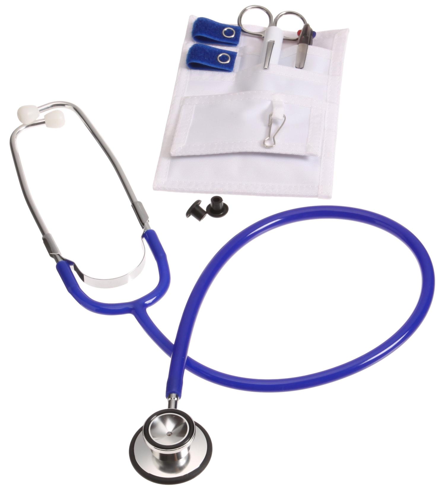 ADC Nurse Combo-Lite Kit with Pocket Pal II Medical Organizer Lister Bandage Scissor 3-Color Pen Adlite Disposable Penlight and Proscope 670 Dual-Head Stethoscope Royal Blue