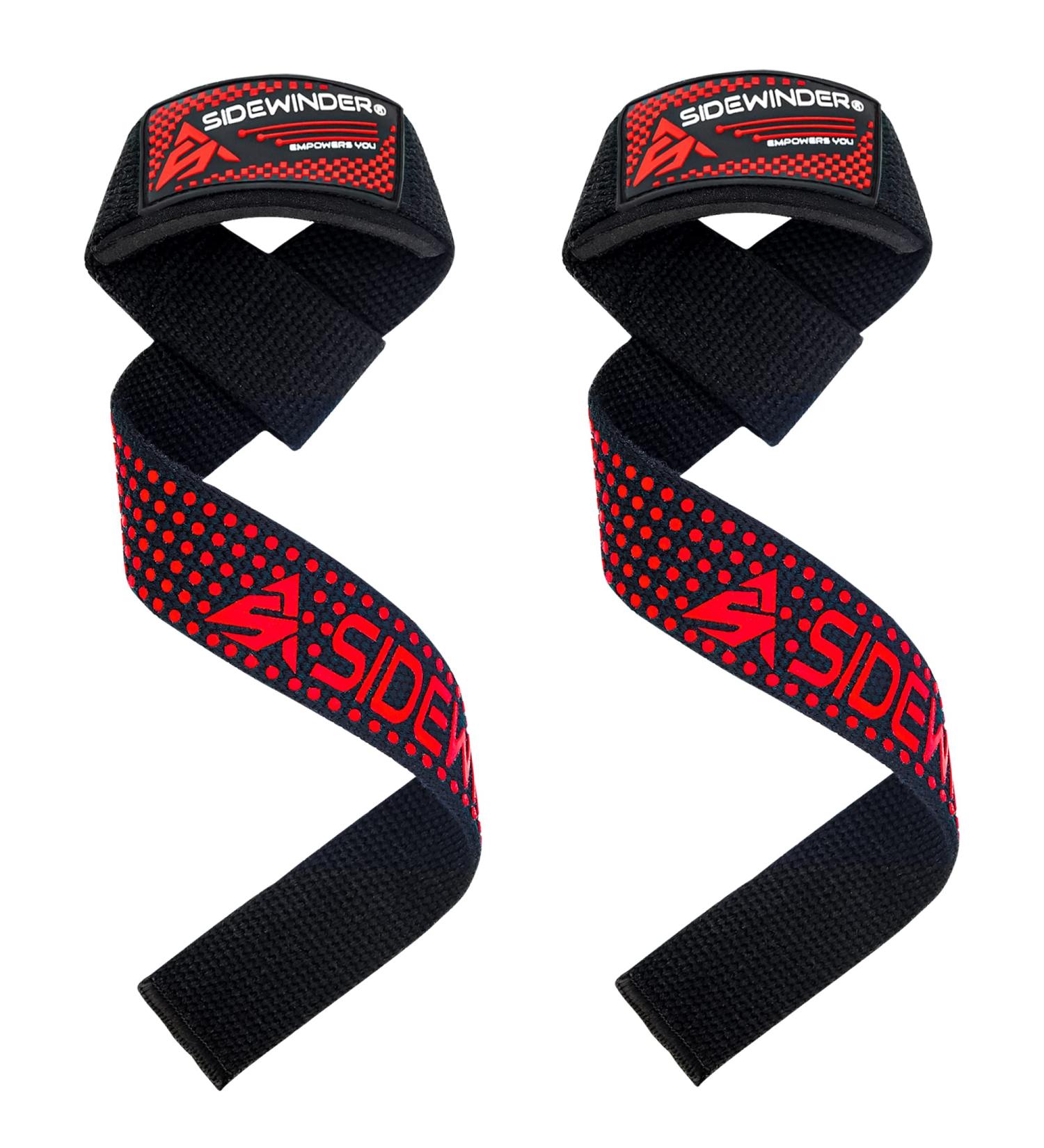 Sidewinder Weightlifting Straps - Gym Fitness Training Hand Bar Wrist Support for Deadlifts and Bodybuilding - Black - Buy Online on GoSupps.com
