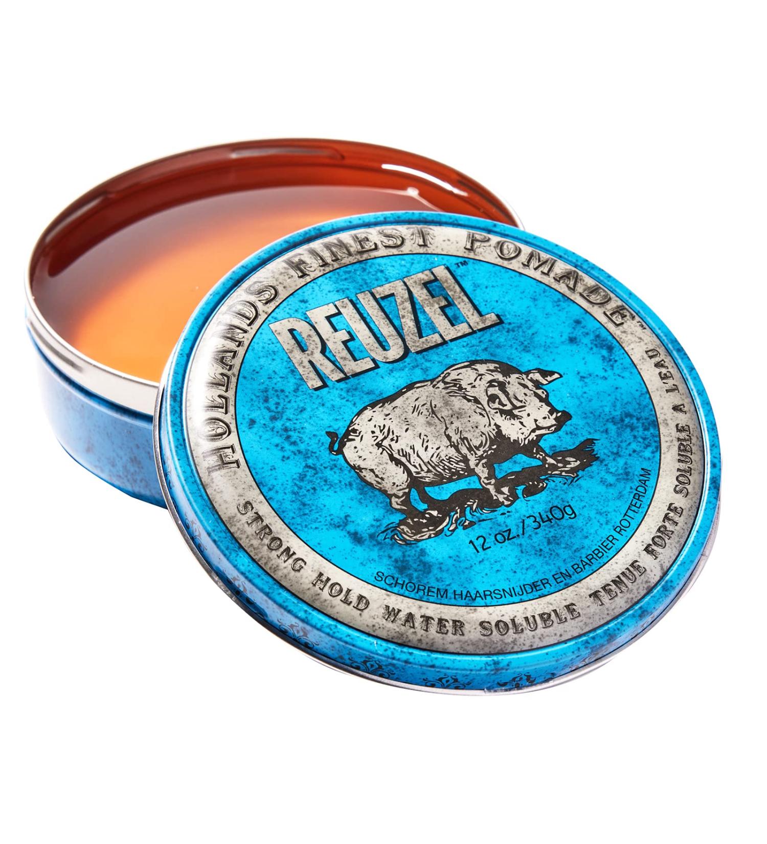 Reuzel Blue Strong Hold Water Soluble Pomade - Men's Concentrated Wax Formula With Natural And Organic Hold - Vegan Defining Product That's Extra Easy To Apply And Remove - Original Fragrance - 12 Oz - Buy Online on GoSupps.com