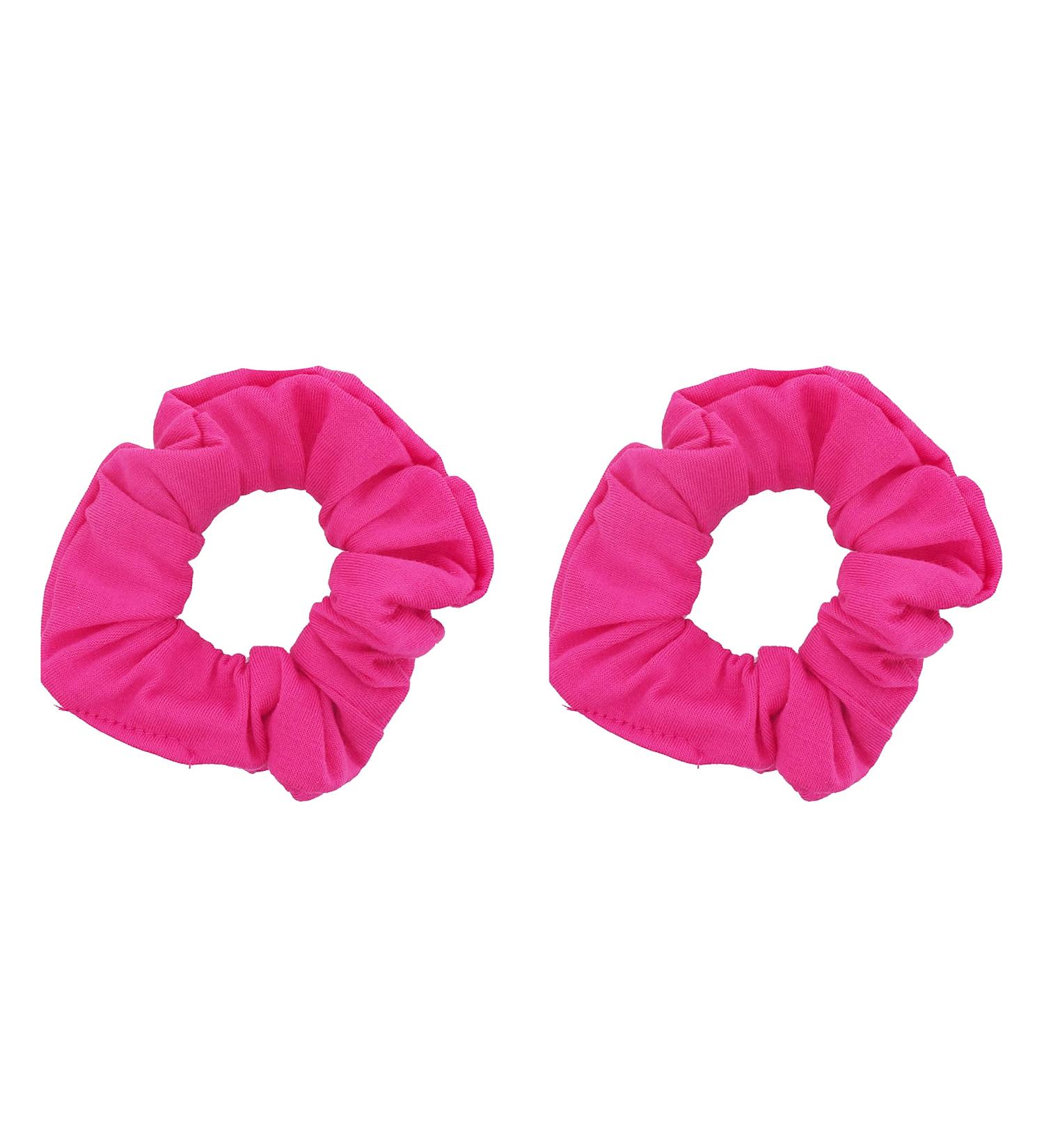 Set of 2 Hot Pink Solid Scrunchies - Stylish Hair Accessories - Buy Online on GoSupps.com