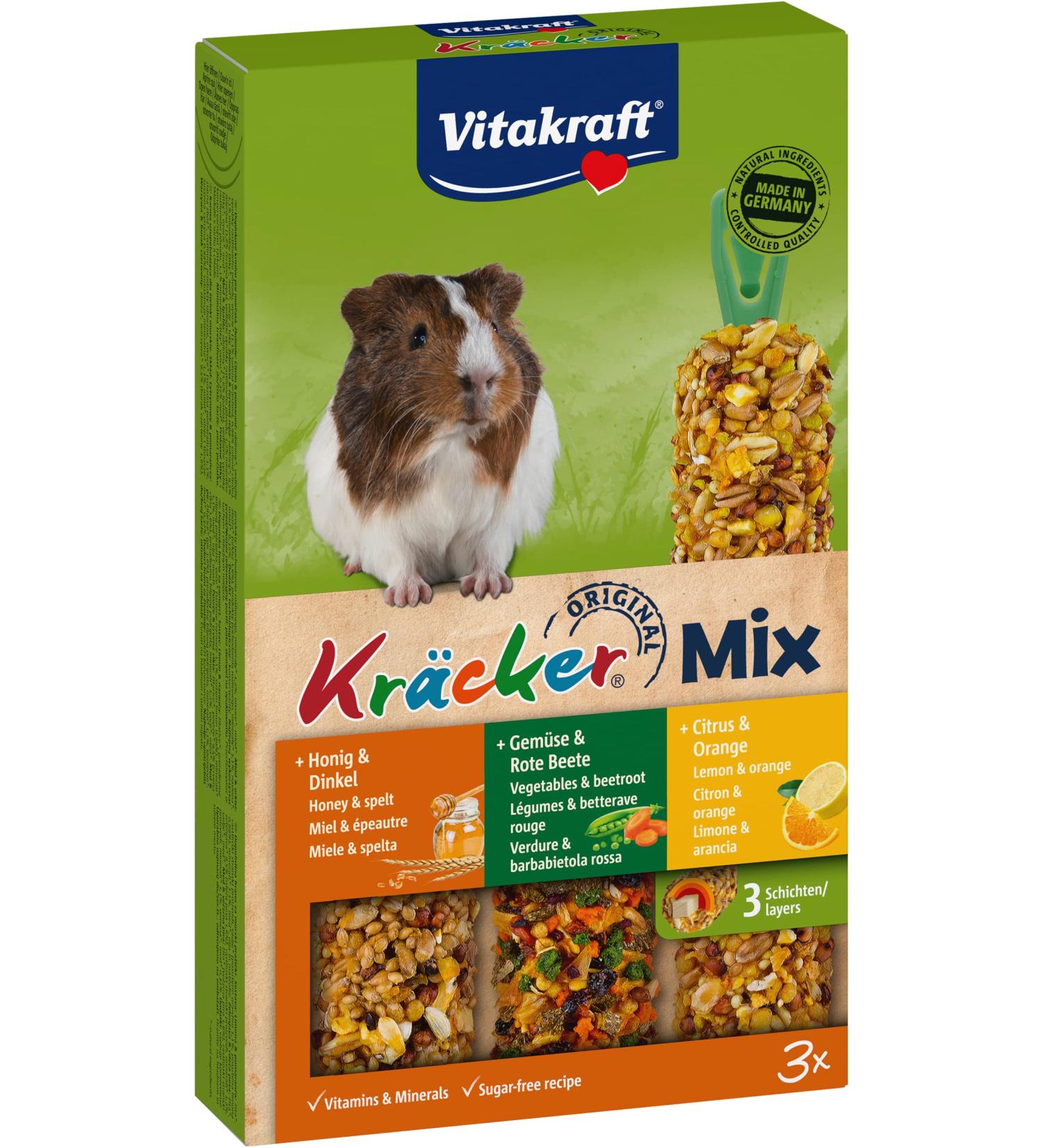 Vita Power Kr cker Mix for Guinea Pigs Healthy Nibbles with Citrus Vegetables & Honey No Added Sugar or Grain (168g) - Buy Online on GoSupps.com