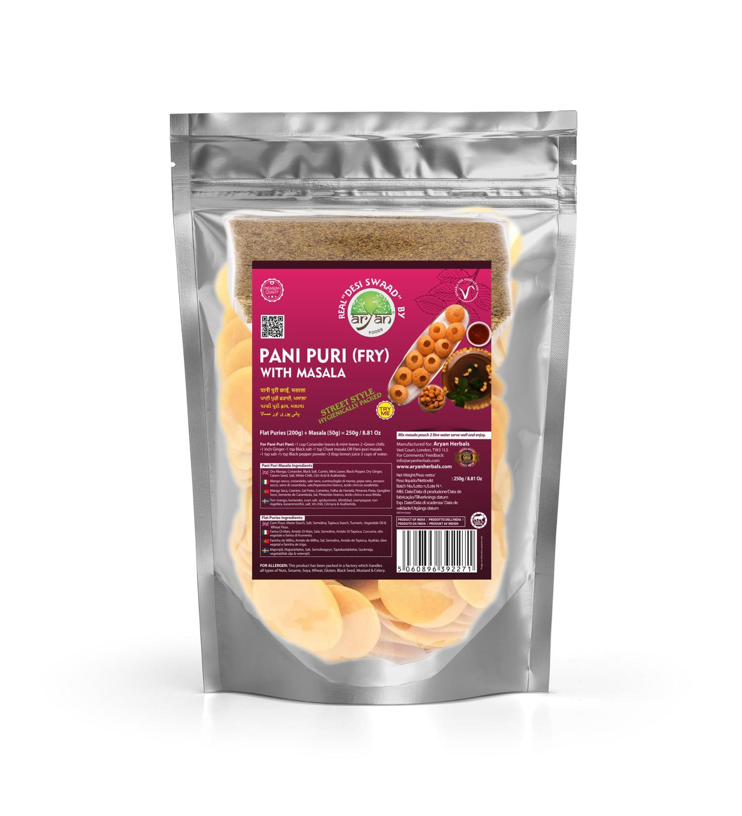 Aryan Pani Puri (Fry) with Masala Gol Gappa Kit- 250gm