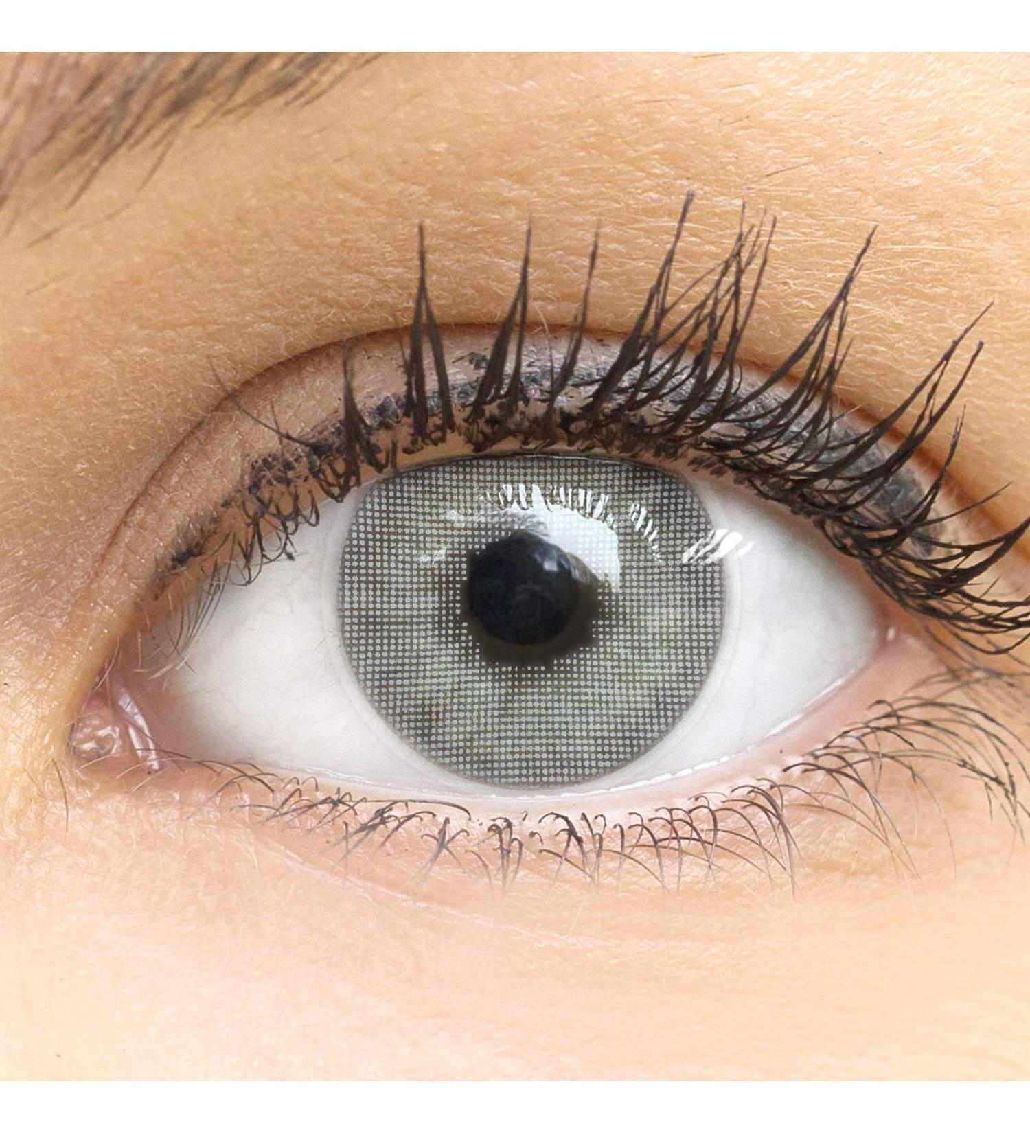 Glamlens Turin Gray Contact Lenses - Natural Gray Colored Silicone Hydrogel Highly Covering 1 Pair (2 lenses) - Dia 14.20 Starch-Free International Shipping - Buy Online on GoSupps.com