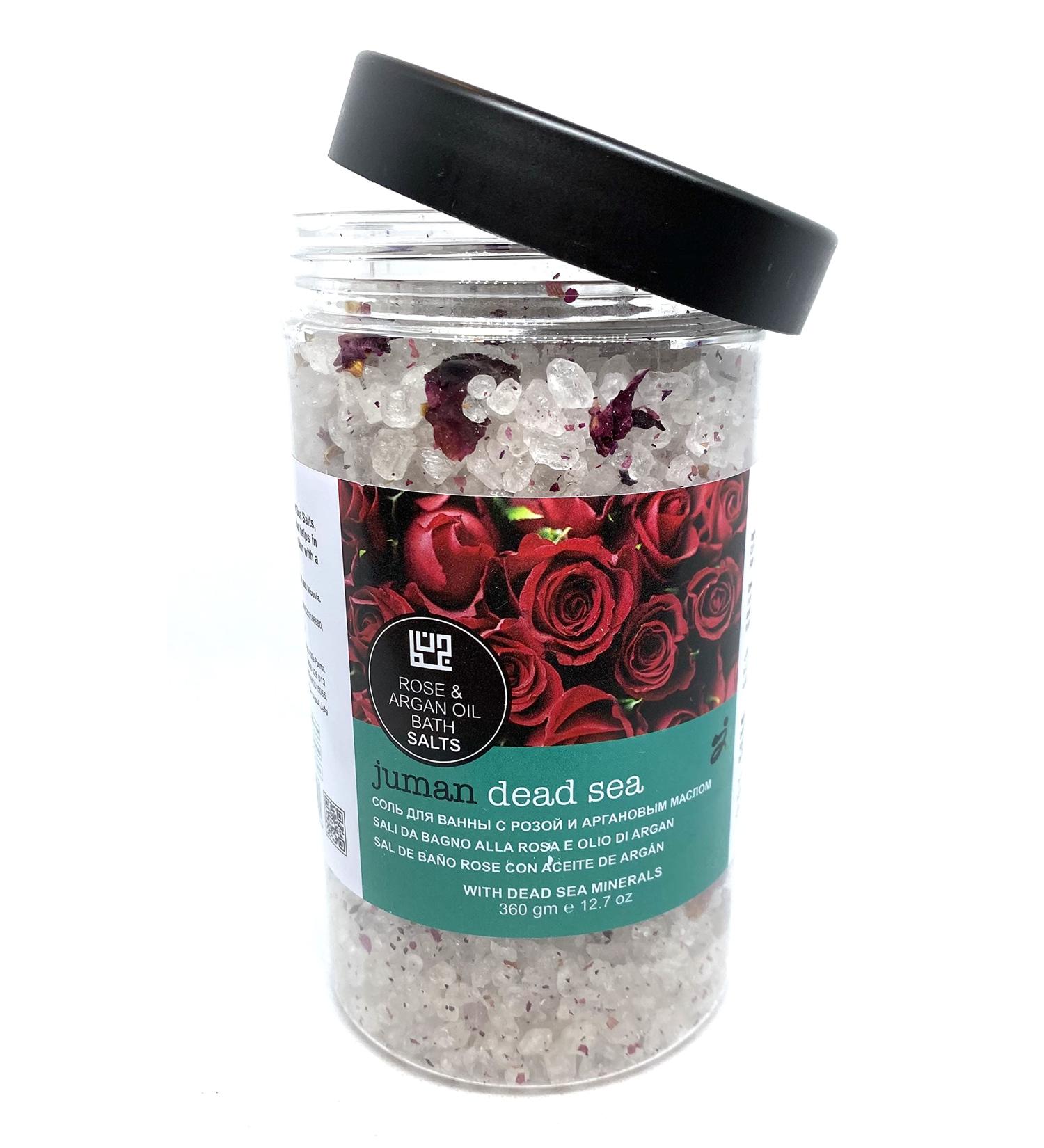 Juman Dead Sea Rose & Argan Oil Bath Salt with Minerals - Luxurious All Natural Blend - Buy Online on GoSupps.com