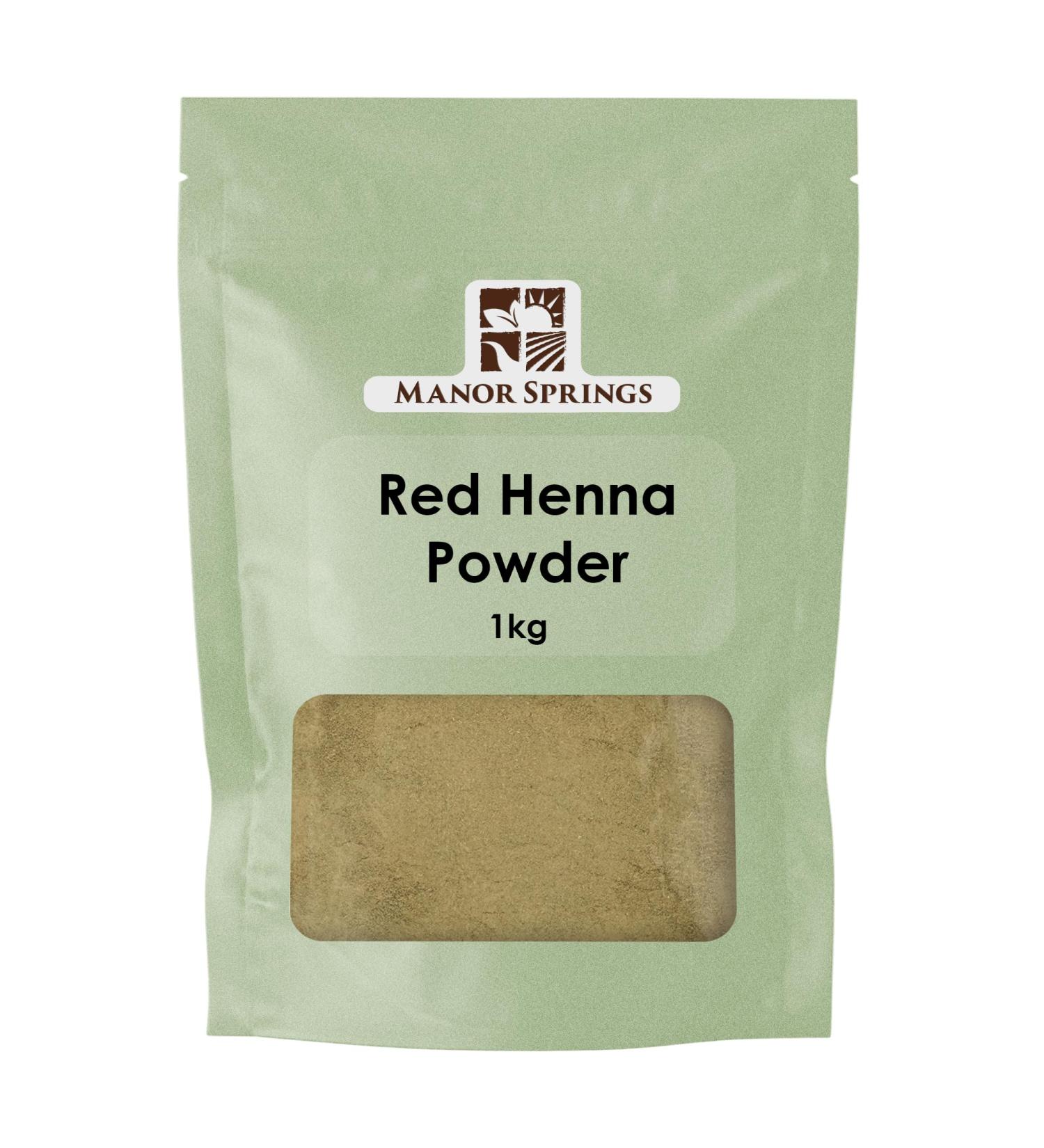 Red Henna Powder 1kg For Hair Dye Pure Red Henna Hair Colour Red Hair Dye for Men & Women by Manor Springs