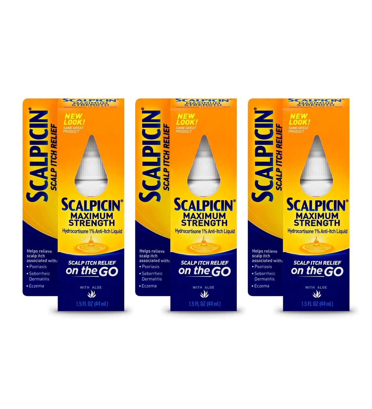 Scalpicin Max Strength Scalp Itch Treatment 1.5 oz - Pack of 3 - Buy Online on GoSupps.com