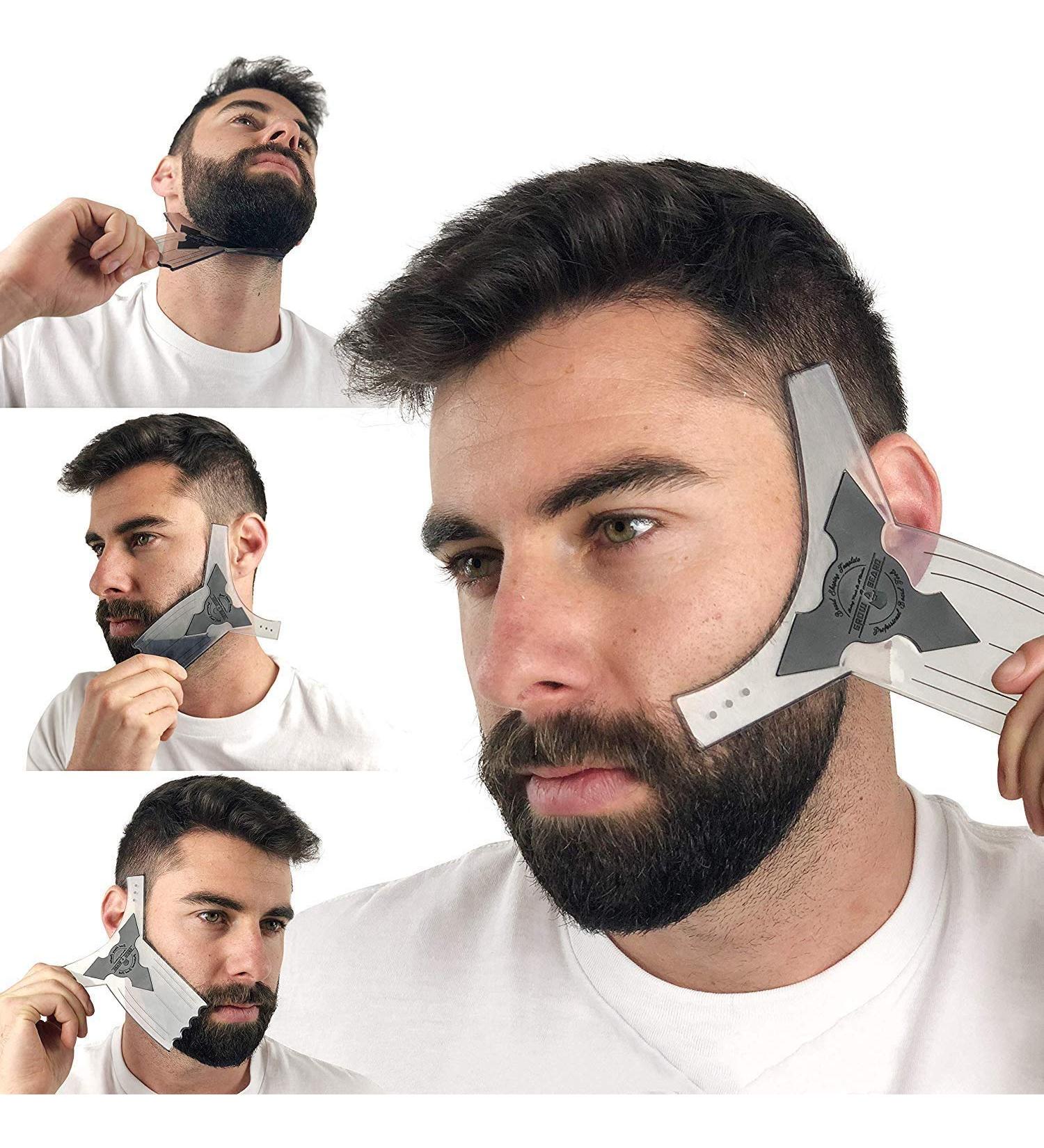 Beard Shaper Tool for Men - Stylish Beard Lineup Guide with Dual Action Comb and Barber Pencil Liner - Buy Online on GoSupps.com
