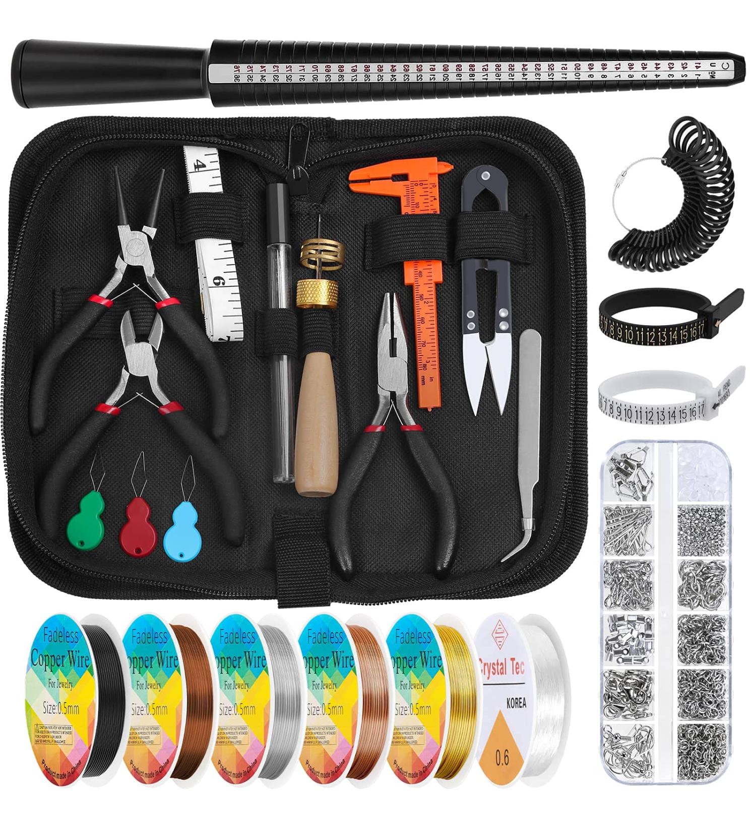 Wire Wrapping Jewelry Making Kit with Ring Sizer and Tools - Black - Buy Online on GoSupps.com