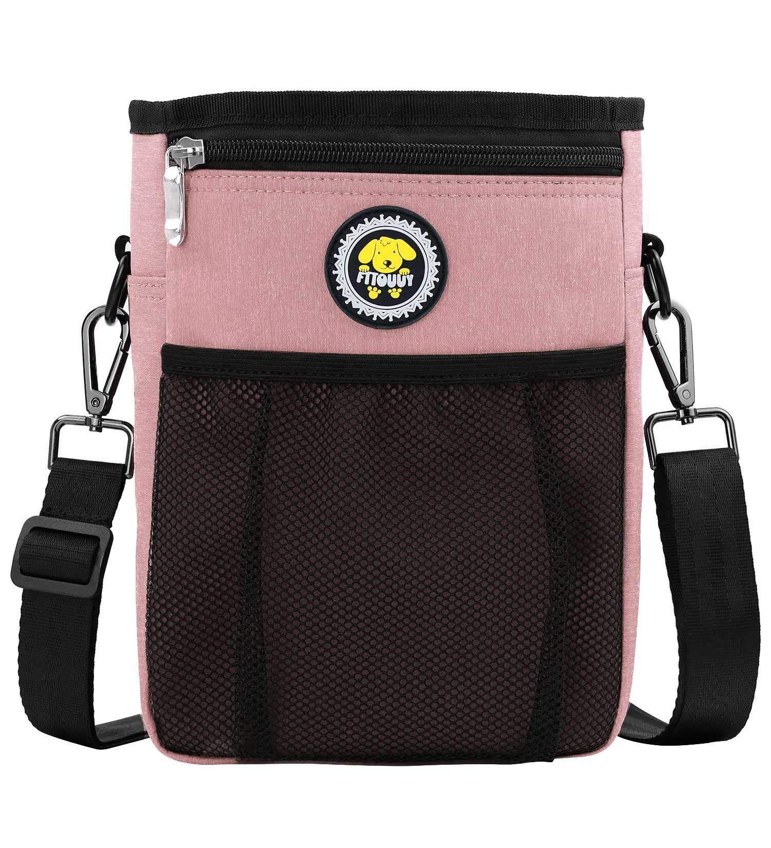 FTTouuy Waterproof Dog Feed Bag - XL Pink | Perfect Treats Bag for Training & Agility - Buy Online on GoSupps.com