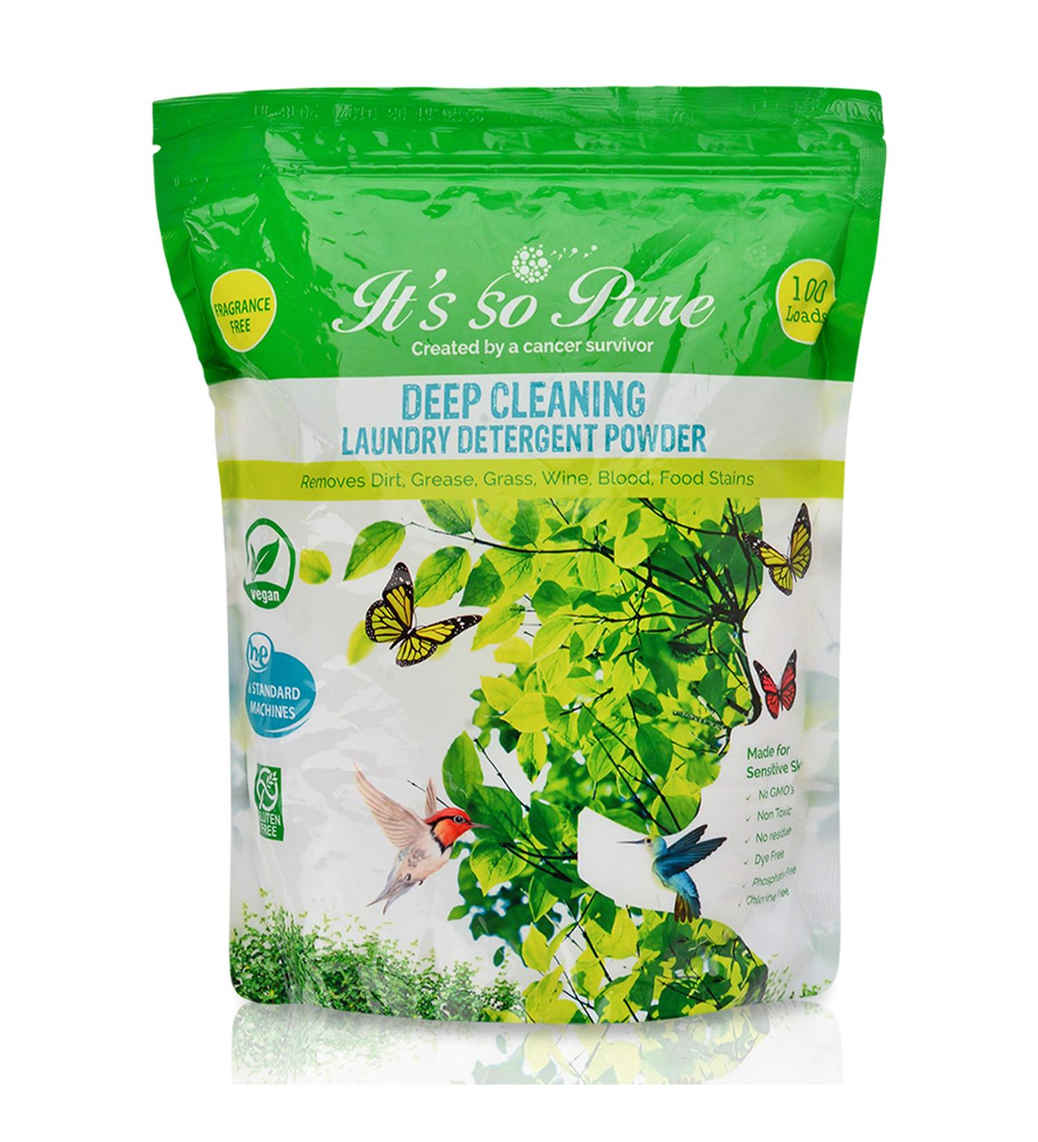 Buy It s So Pure All Natural Laundry Detergent Powder Deep Cleaning Non-toxic Vegan Fragrance Free for Sensitive Skin 100 Loads HE Compatible - Buy Online on GoSupps.com