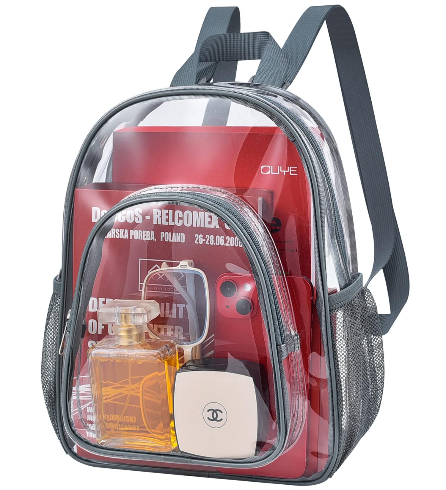 Paxiland Clear Small Stadium Approved Backpack for Women - Grey - Perfect for Work, Travel, Concerts & Sports - Buy Online on GoSupps.com