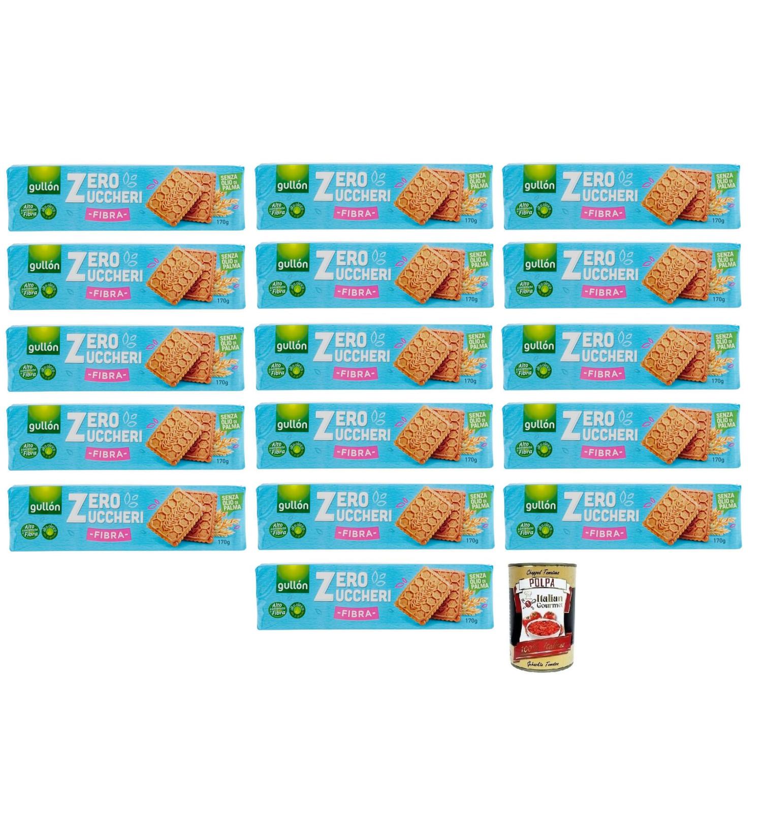  Italian Gourmet E.R. GULLON FIBER BISCUITS 170G ZERO SUGAR - 16 units - Buy Online on GoSupps.com