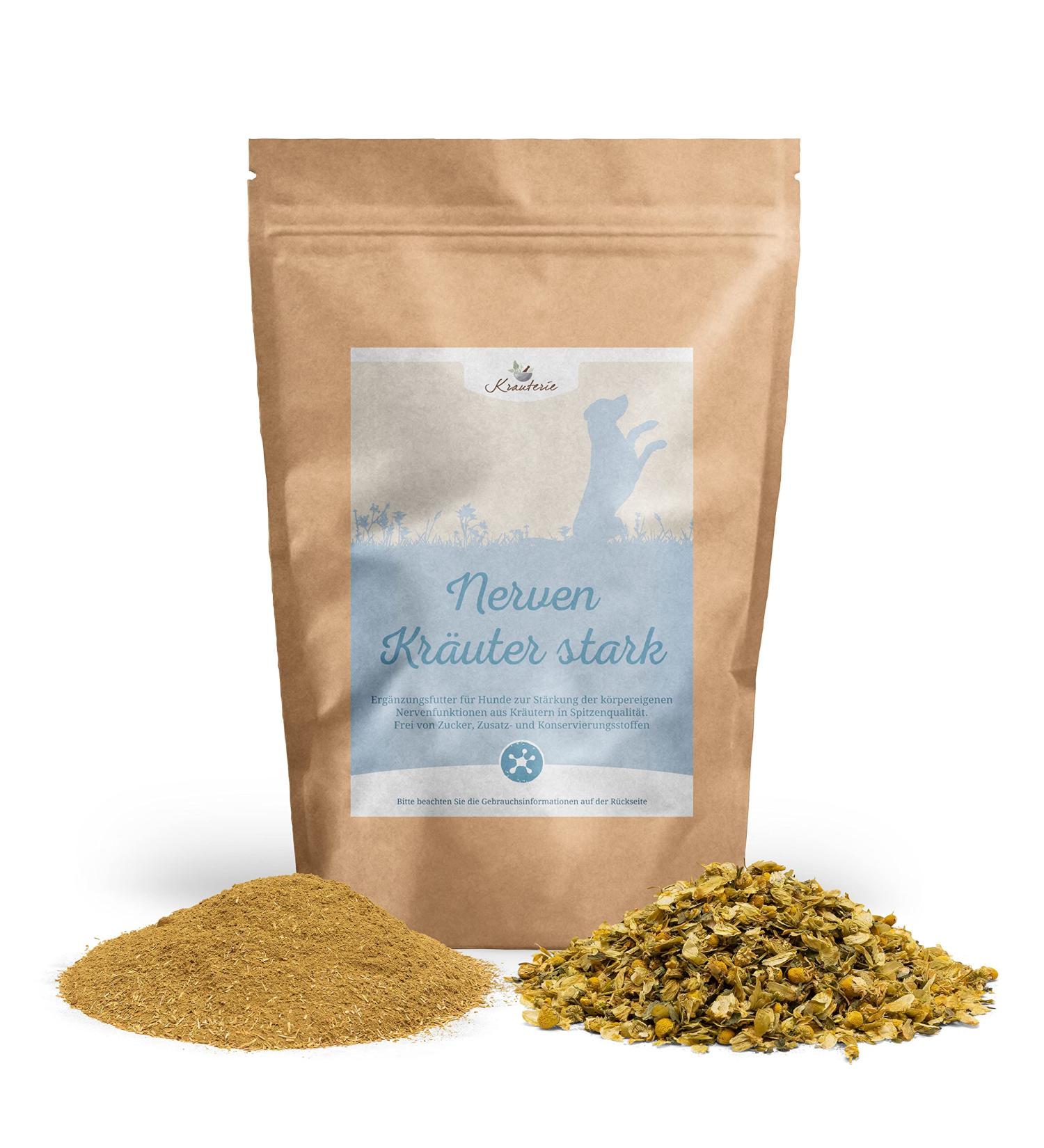 Krautery Strong Nerves Herbs for Dogs | High-Quality Supplement 1000g | Additive-Free Sugar-Free Grain-Free - Buy Online on GoSupps.com