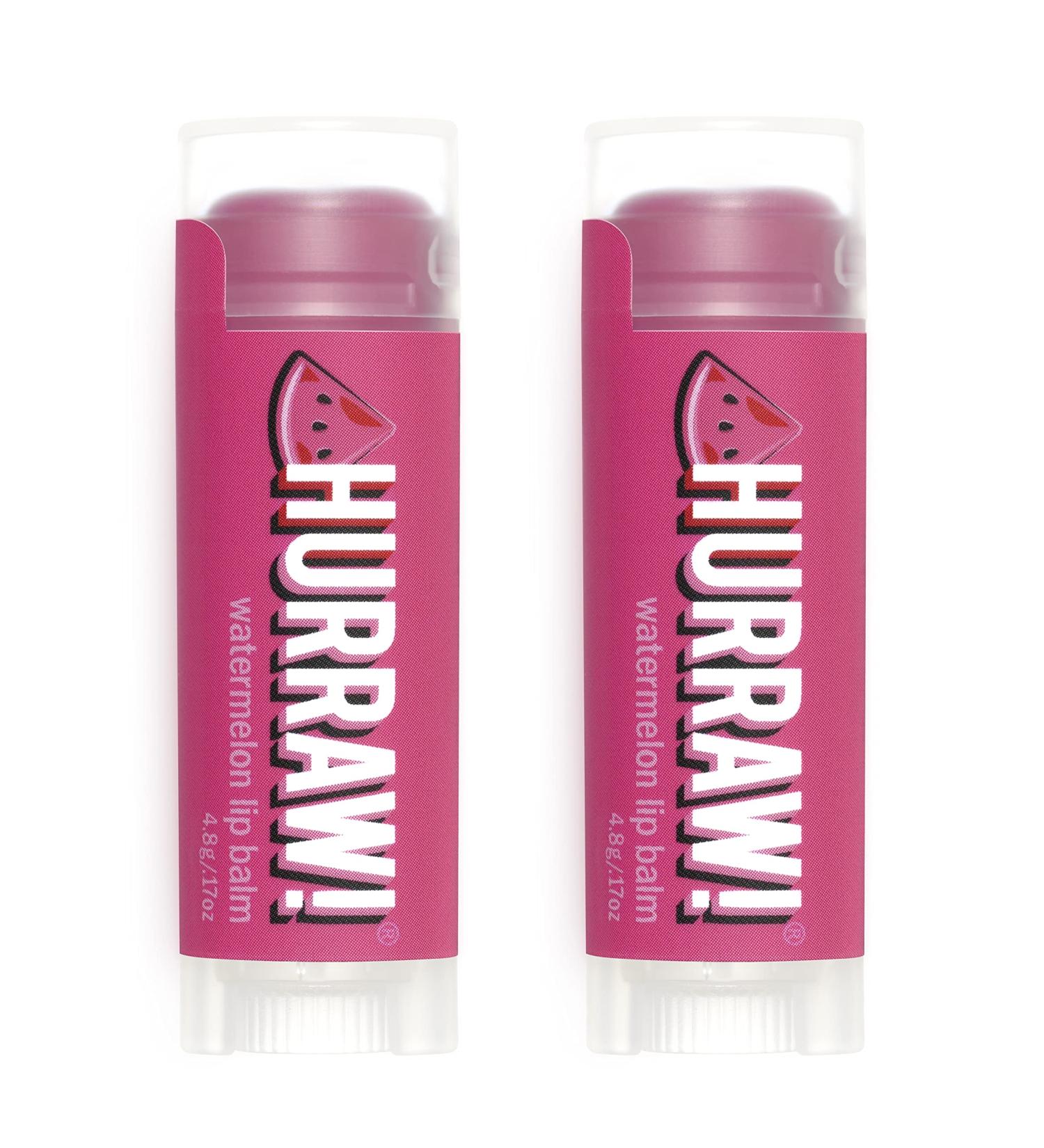 Hurraw! Watermelon Lip Balm 2 Pack: Organic Certified Vegan Cruelty and Gluten Free. Non-GMO 100% Natural Ingredients. Bee Shea Soy and Palm Free. Made in USA - Buy Online on GoSupps.com