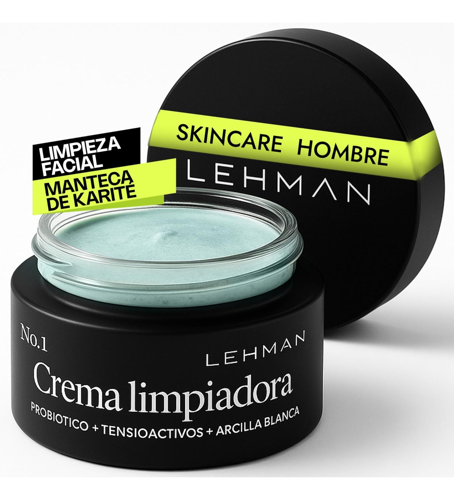  Lehman Facial cleansing cream - probiotic technology - men's facial cleanser - facial cleansing kit - shea butter and kaolin. 50ml - Buy Online on GoSupps.com