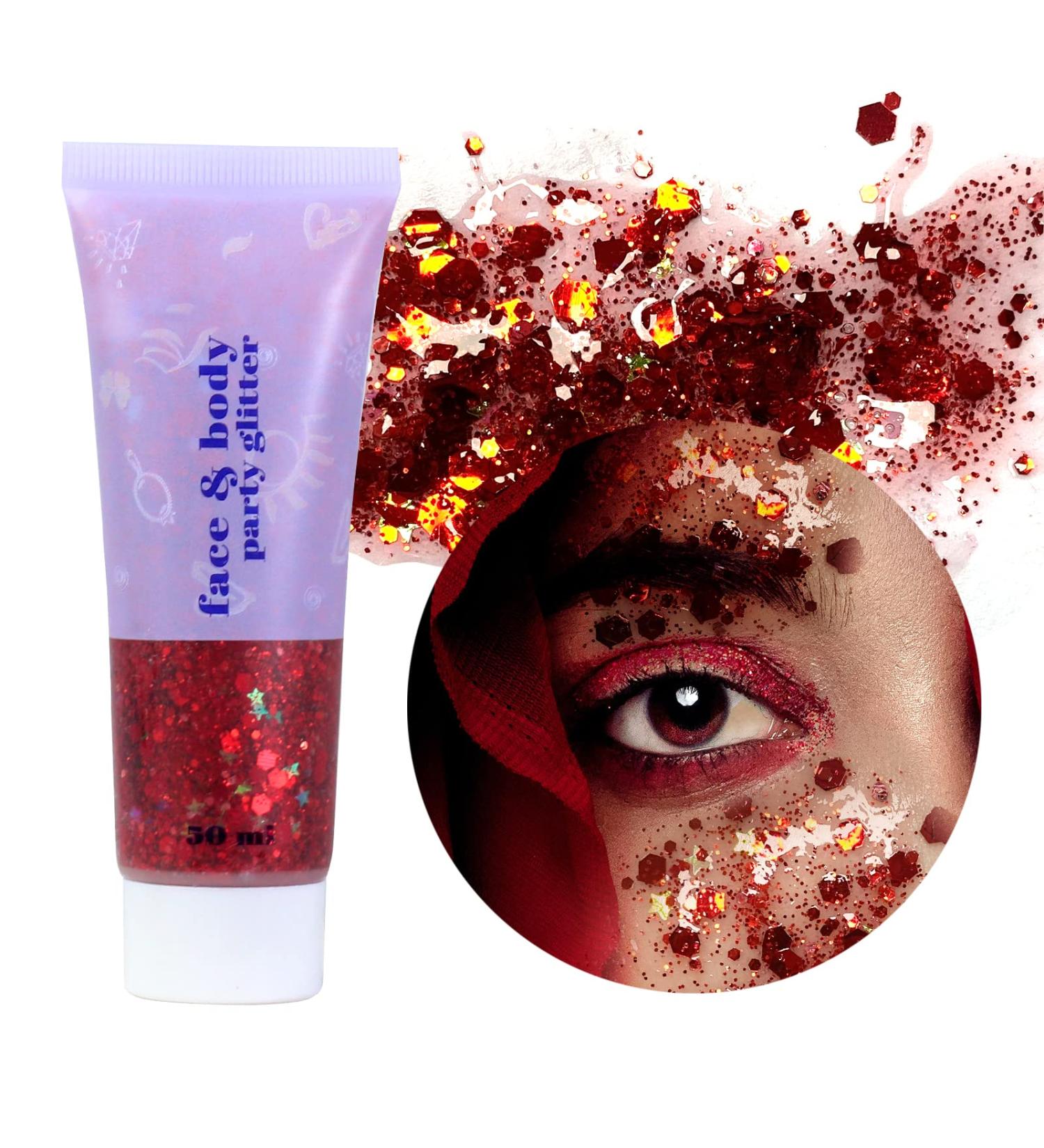 Buy Prreal Body Glitter Gel 50ml - Holographic Face Hair & Nail Shimmer | Chunky Festival Makeup - Buy Online on GoSupps.com