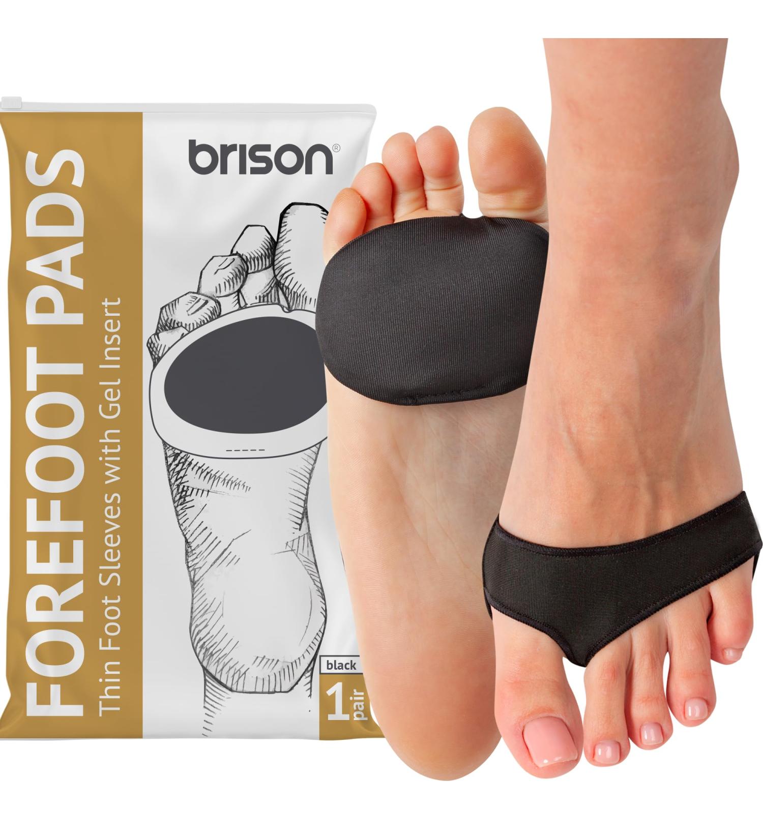 Brison Metatarsal Pads - Ball of Foot Cushion Sleeves for Metatarsalgia Pain Relief - Small Black - Buy Online on GoSupps.com
