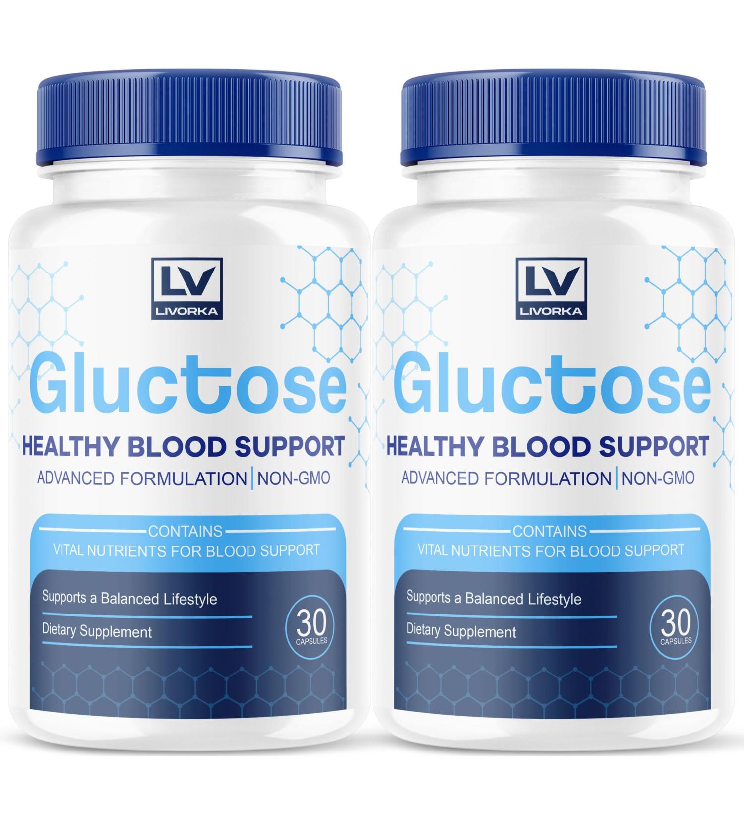 (2 Pack) Gluctose Advanced Blood Support Gluctose Gluctose - Advanced Blood Support Supplement Gluctose Supplement Support Capsules - All Natural Formula 60 Capsules for 2 Months - Buy Online on GoSupps.com