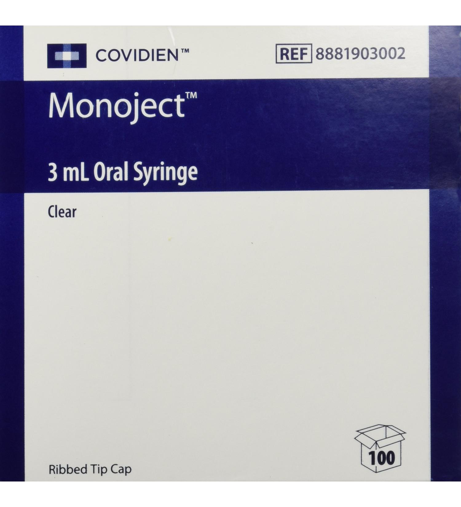 Monoject Oral Syringe 3ml Clear - Box of 100