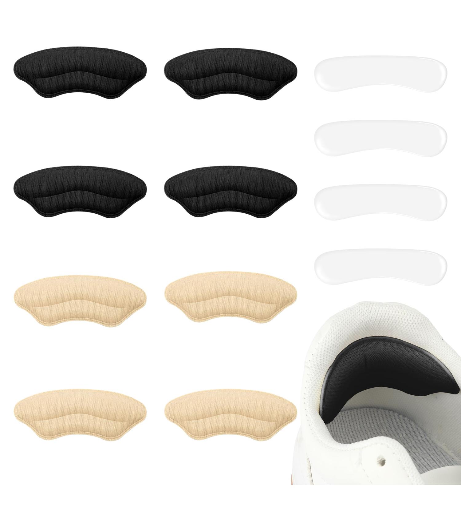 Heel Cushion Pads Heel Grips Heel Protectors Heel Grips for Ladies Shoes Shoe Inserts for Shoes Too Big Shoe Heel Pads Shoes Too Big Inserts Silicone Heel Protectors Heel Insoles for Women Shoe Grips Black Light Apricot Transparent - Buy Online on GoSupps.com