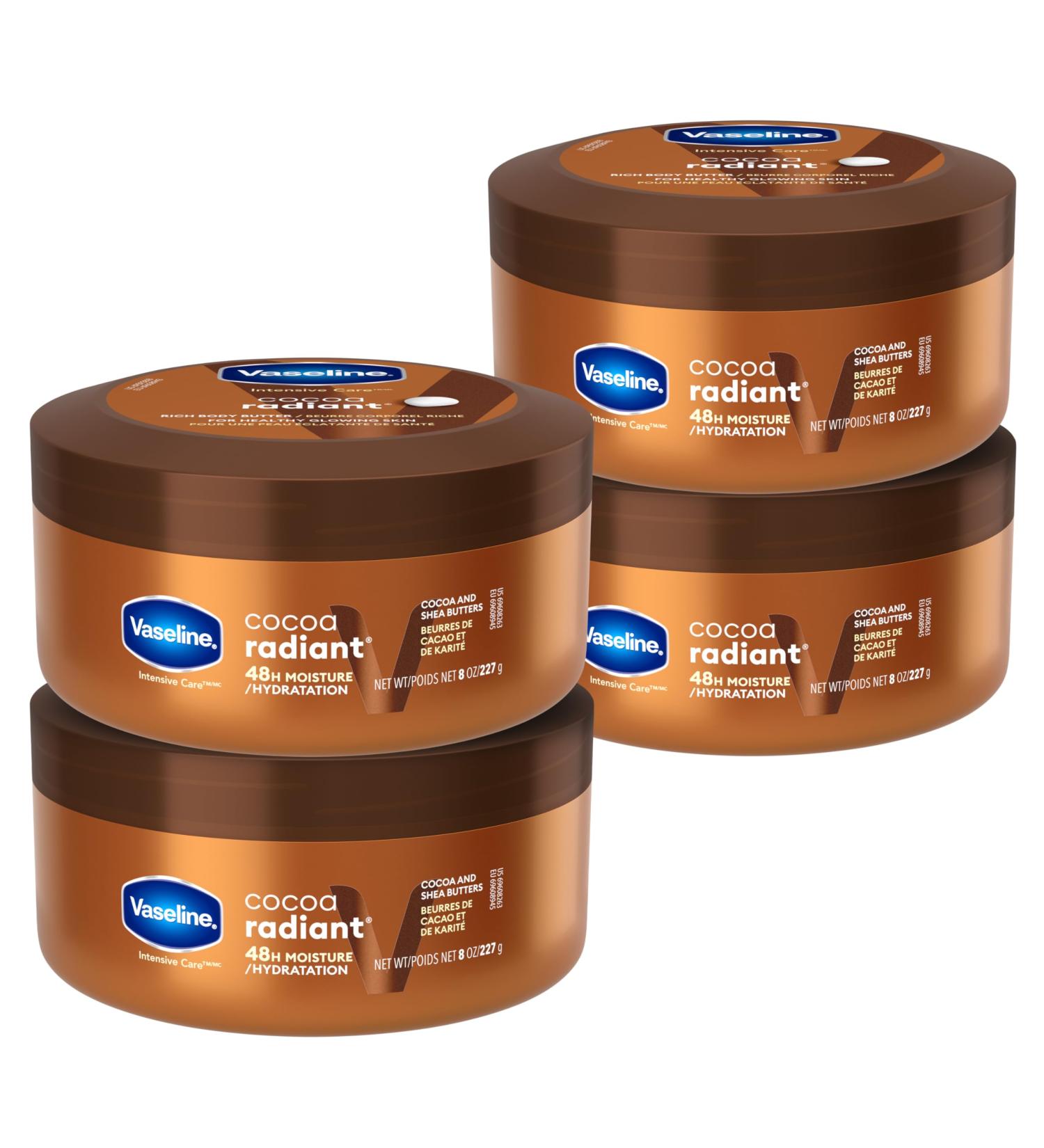 Vaseline Intensive Care Body Butter body cream for dry skin relief Cocoa moisturizer for dry skin to heal and reveal its natural glow 227 g (Pack of 4) - Buy Online on GoSupps.com