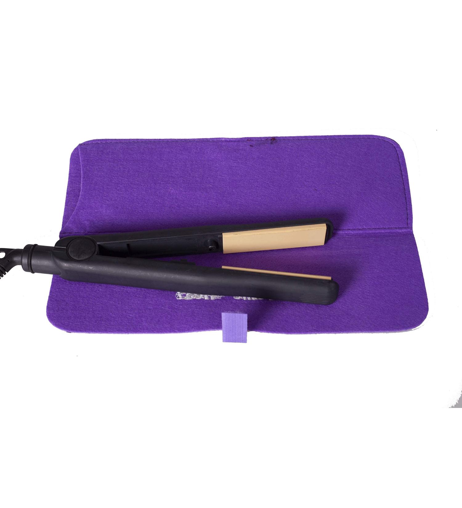 Extreme Heat Protection Safety Mat with Storage Pouch for GHD Hair Straighteners and Tongs etc (Purple) - Buy Online on GoSupps.com