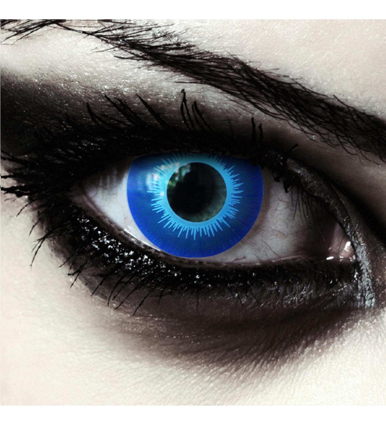 Buy Ice-Blue Colored Contact Lenses for Halloween | Soft Elf Design 1 Pair (2 Pieces) | International Shipping - Buy Online on GoSupps.com