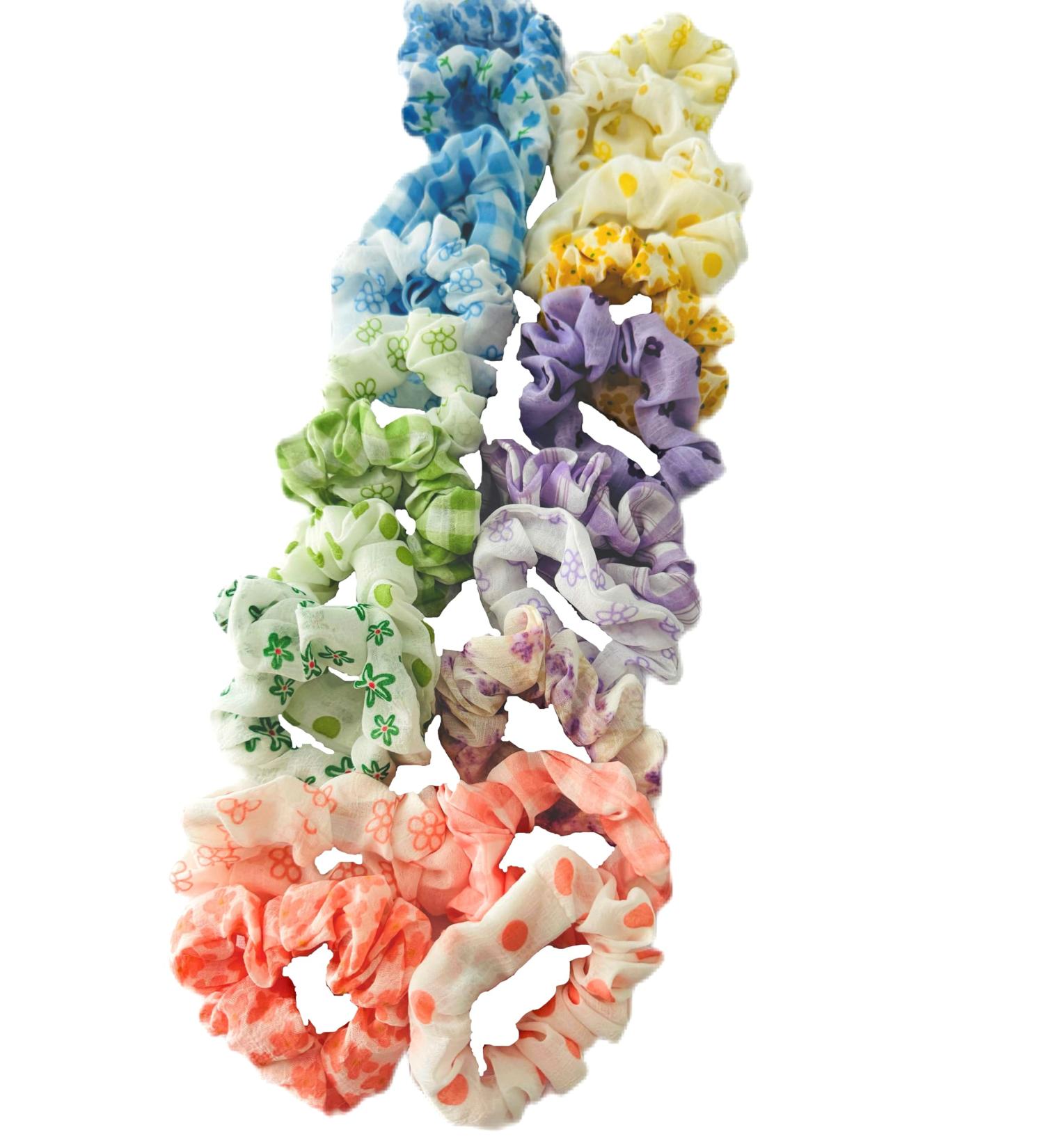 Generic Floral Hair Scrunchies 20 Pieces for Girls Woman Multicolour Ponytail Elastics Hair Bands Hair Ties Hair Holders Hair Bobbles Scrunchie Hair Wrap. - Buy Online on GoSupps.com