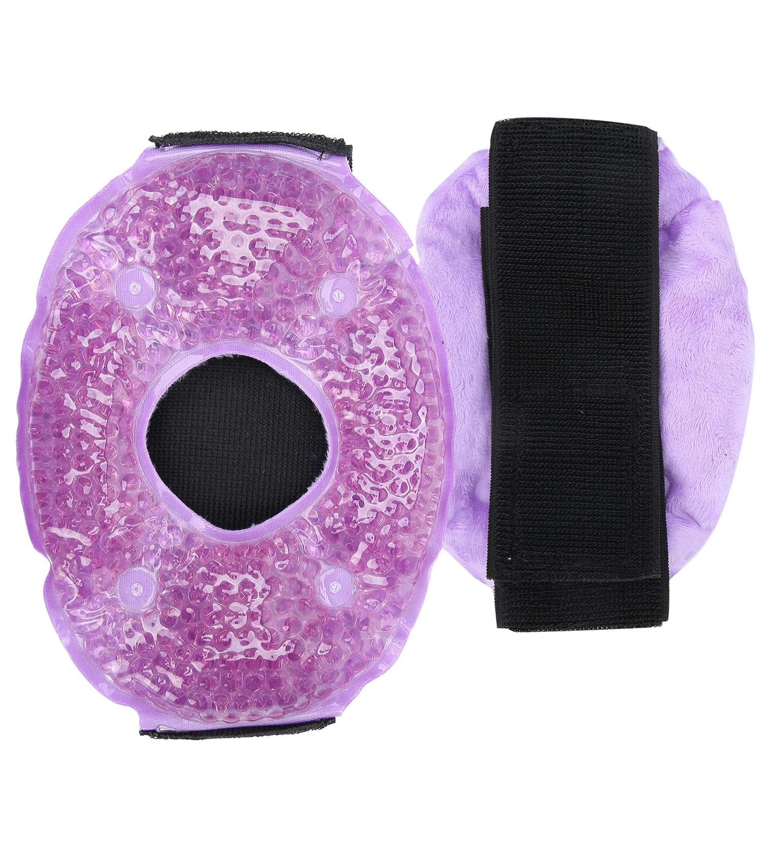 Knee Ice Packs for Pain Relief - Hot & Cold Therapy Wrap with Plush Backing - Reusable Gel Beads Ice Packs for Knee - Purple - Buy Online on GoSupps.com