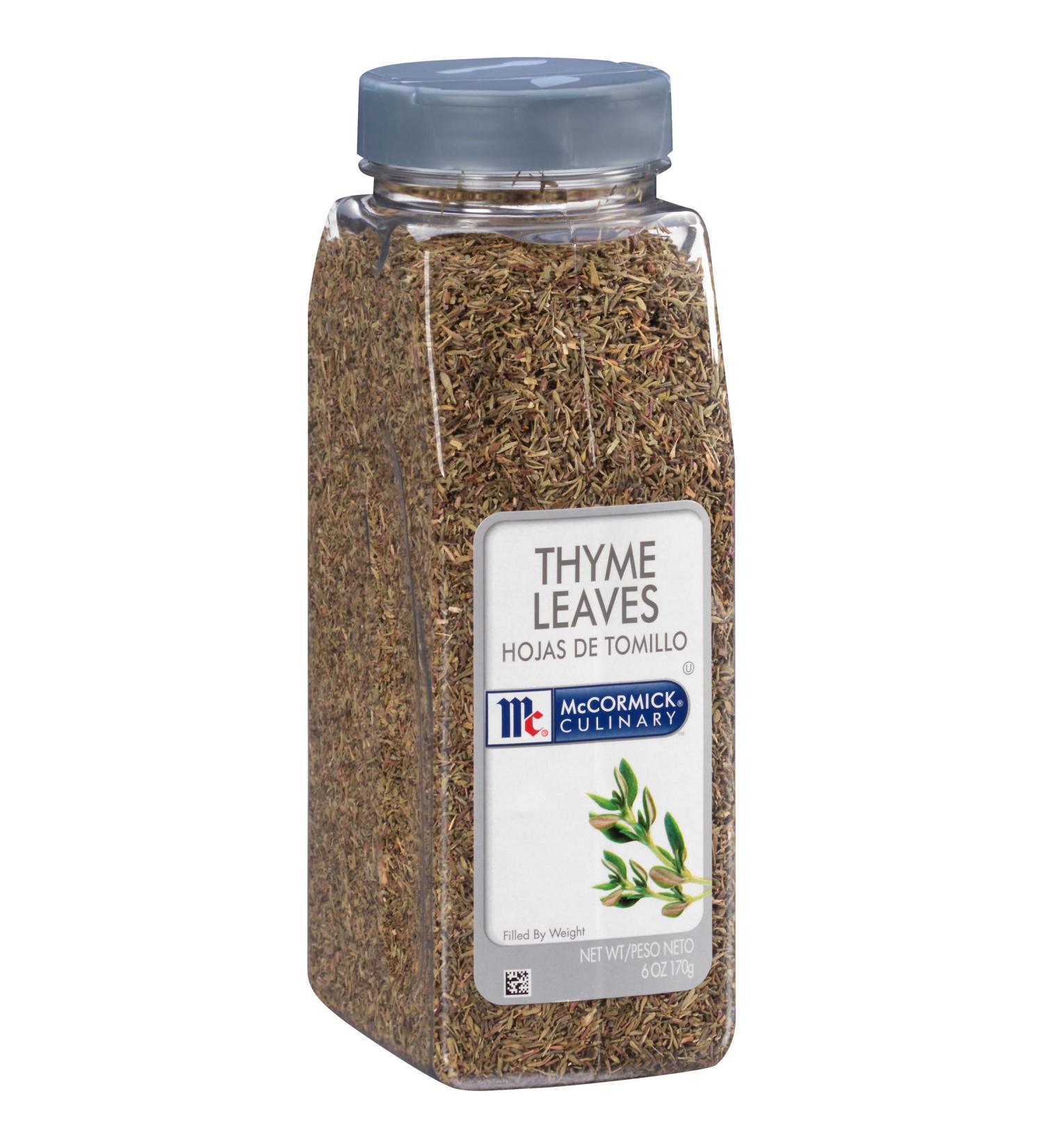 MCCormick Culinary Thyme Leaves 6 oz - Premium Dried Thyme for Soups, Meat, and Seafood - 1 Container, 6 Ounce - Buy Online on GoSupps.com