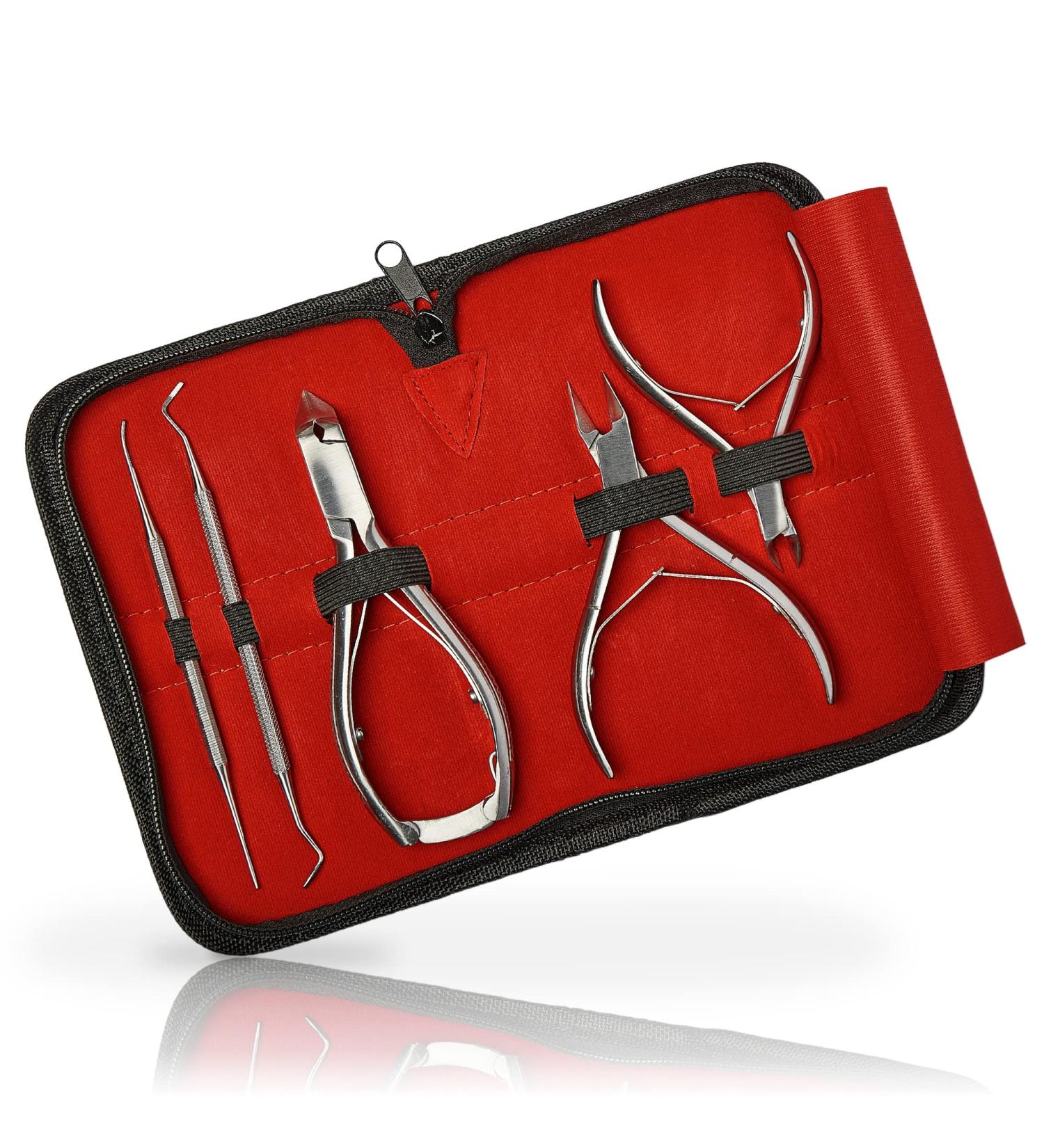 Sunglow 5-Part Nail Set | Premium Pedicure & Manicure Kit for Women & Men | Stainless Steel Nail Care Set with Nail Tui - Best Podology Tools - Buy Online on GoSupps.com