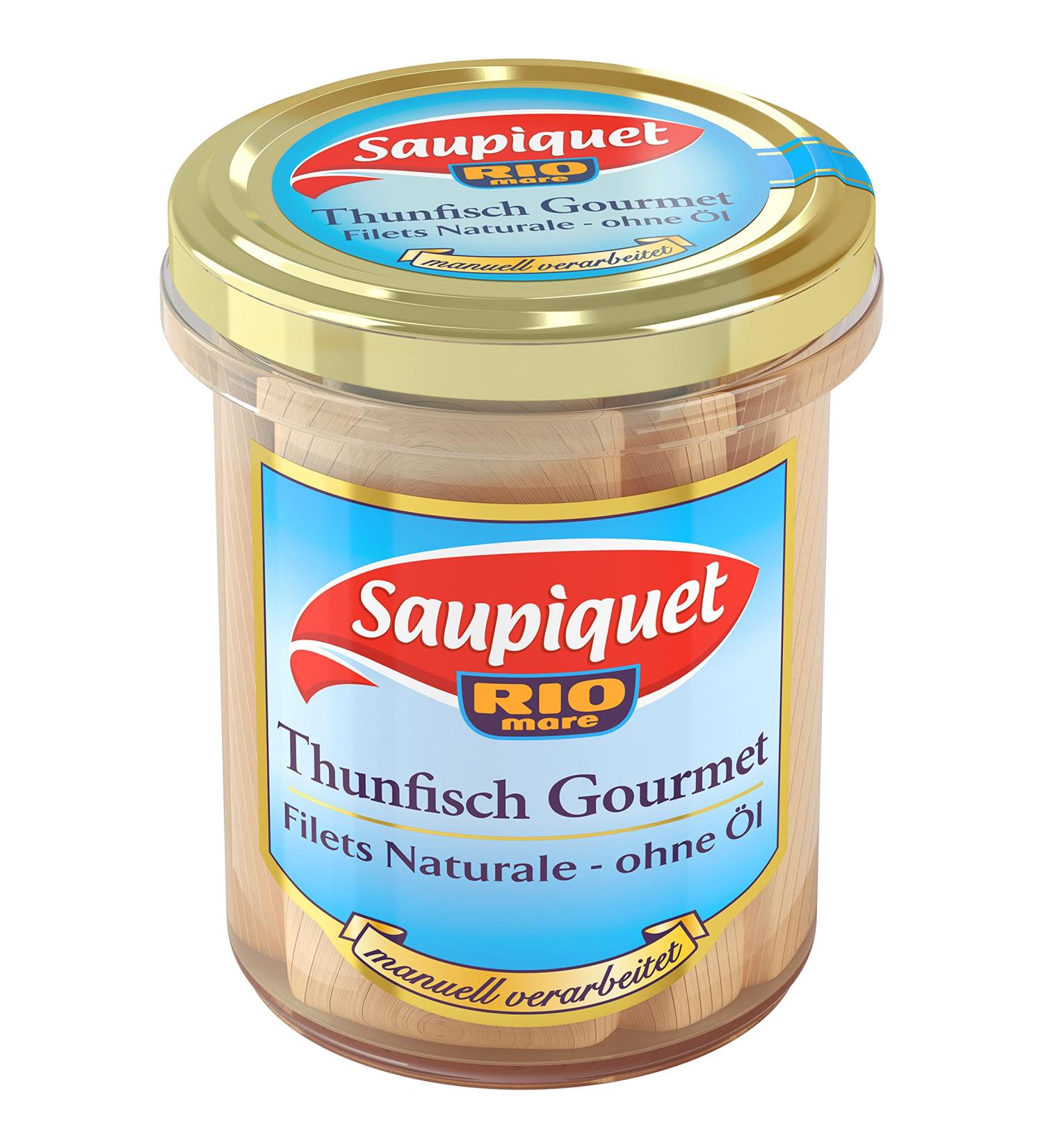 Saupiquet Rio Mare Gourmet Tuna Fillets in Glass Jar - Natural Oil-Free High Protein Handcrafted Premium Quality 180g (1 Pack) - Perfect for Special Occasions - Buy Online on GoSupps.com
