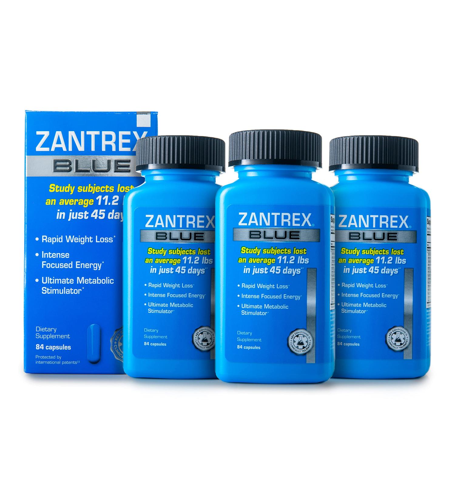 Zantrex Blue Weight Loss Supplement Pills - 3 Pack 84 Count - Energy & Dietary Supplements for Weight Loss - Buy Online on GoSupps.com