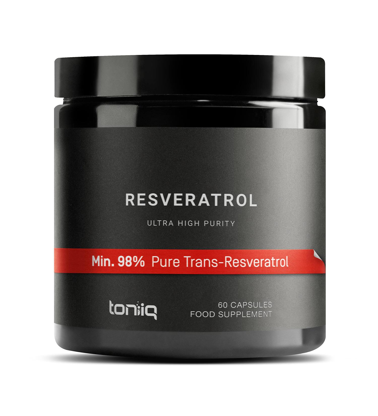 Highly Purified 98% Trans-Resveratrol Capsules - 60 Count - Pure and Bioavailable Resveratrol Supplement - Buy Online on GoSupps.com