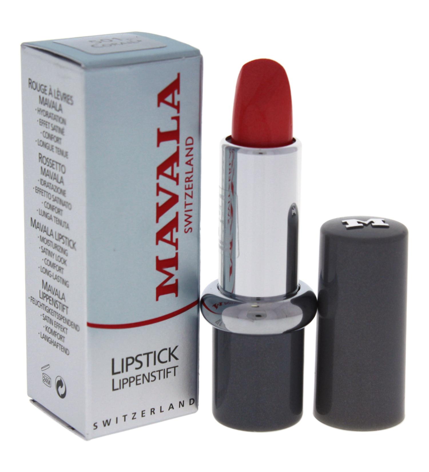 MAVALA Lipstick  No.501 Corail | Leaves Lips Soft and Silky | Shea Butter | Aloe Vera | Vitamin E | Long Lasting | Smooths and Protects Lips | 0.14 Ounce No.501 Corail 0.14 Ounce