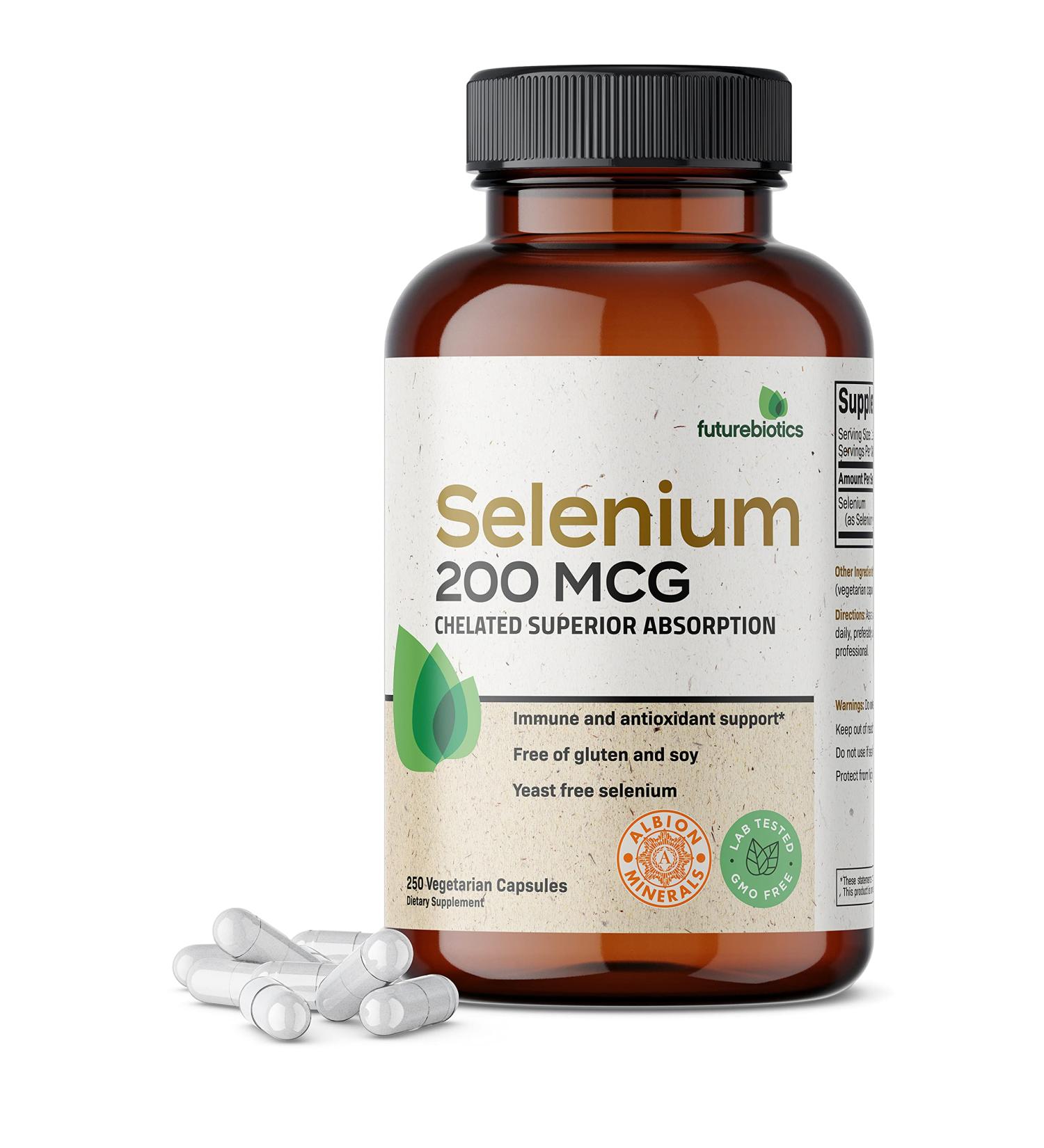 Futurebiotics Selenium 200mcg - Amino Acid Complex - Non GMO - 250 Capsules - Buy Online on GoSupps.com