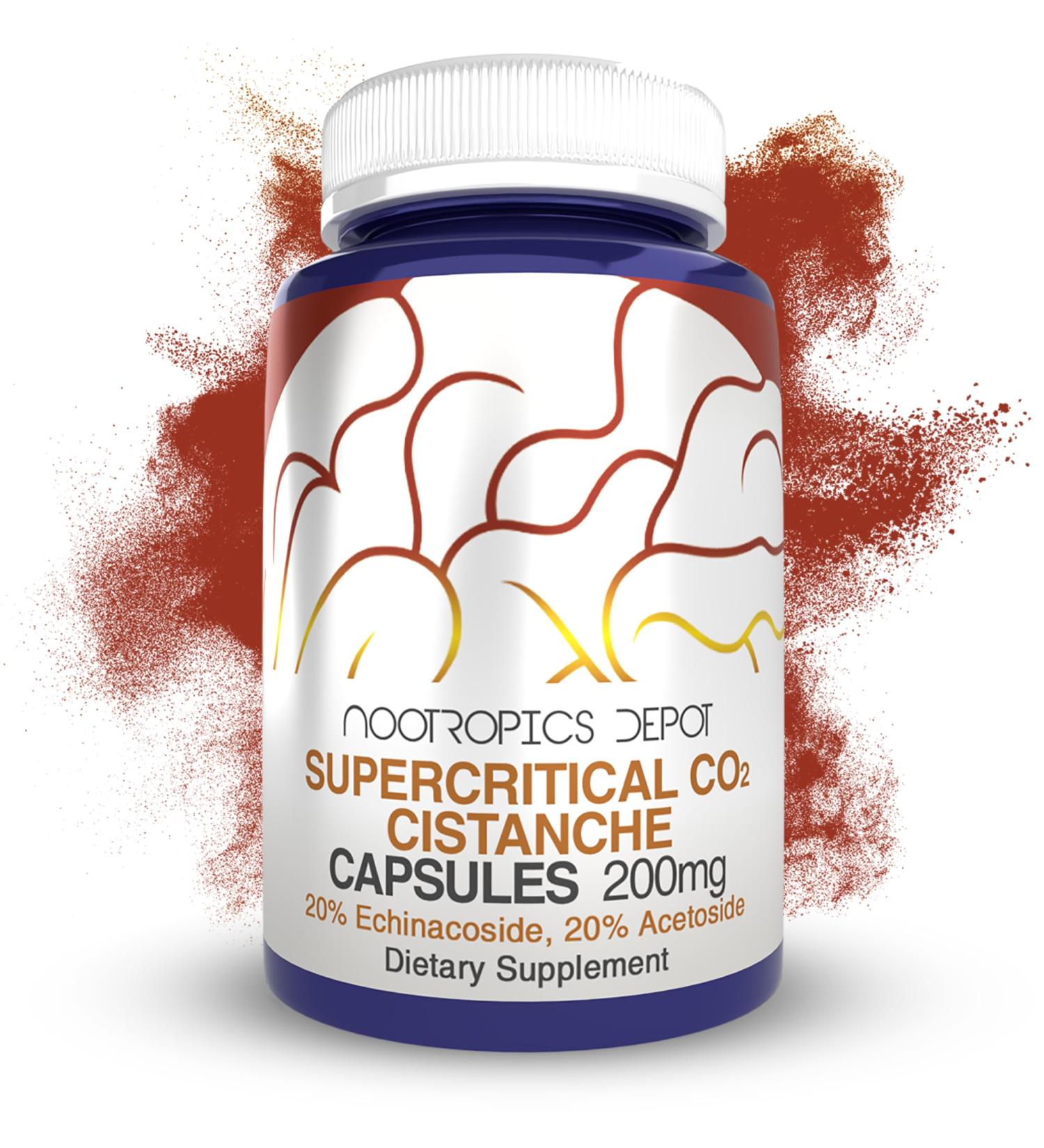 Nootropics Depot Cistanche Supercritical CO2 Extract Capsules | 20% Echinacoside + 20% Verbascoside (Acetoside) | 60 Count 60 Count (Pack of 1) - Buy Online on GoSupps.com