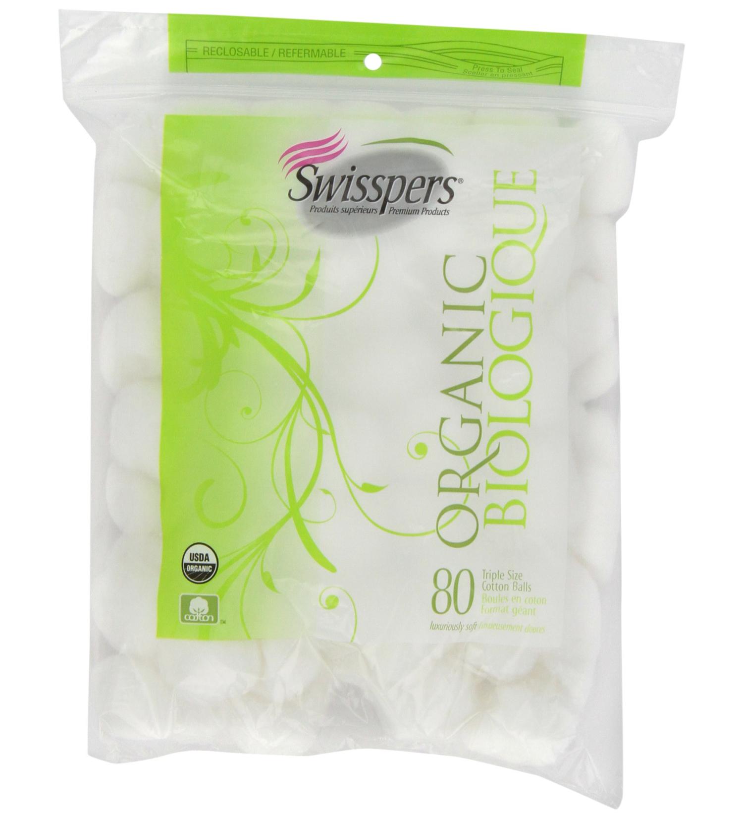 Swisspers Organics Cotton Balls - 80 Count (Pack of 1) - Buy Online on GoSupps.com